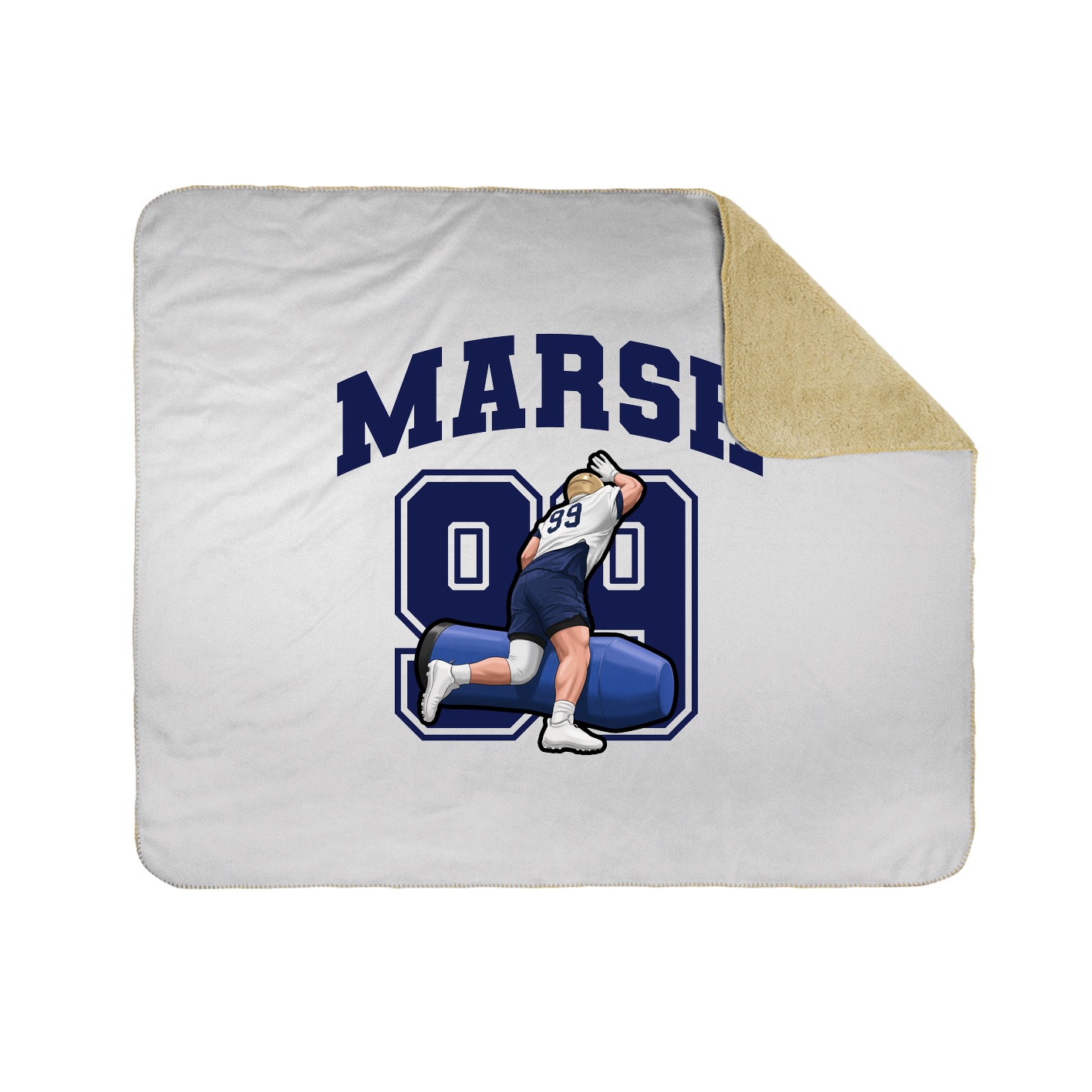 Throw Blanket — Number in White