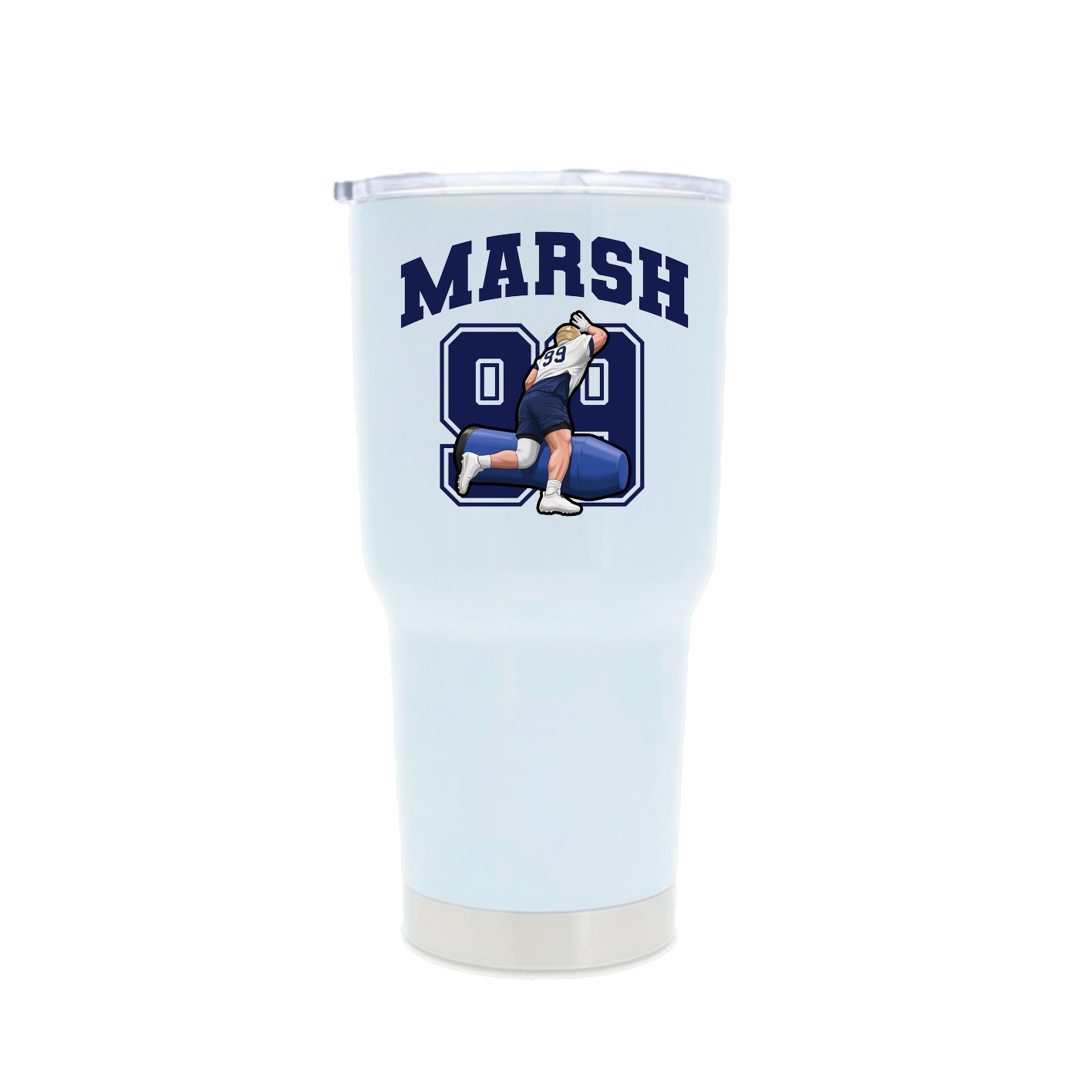 30oz Stainless Steel Tumbler — Number in White