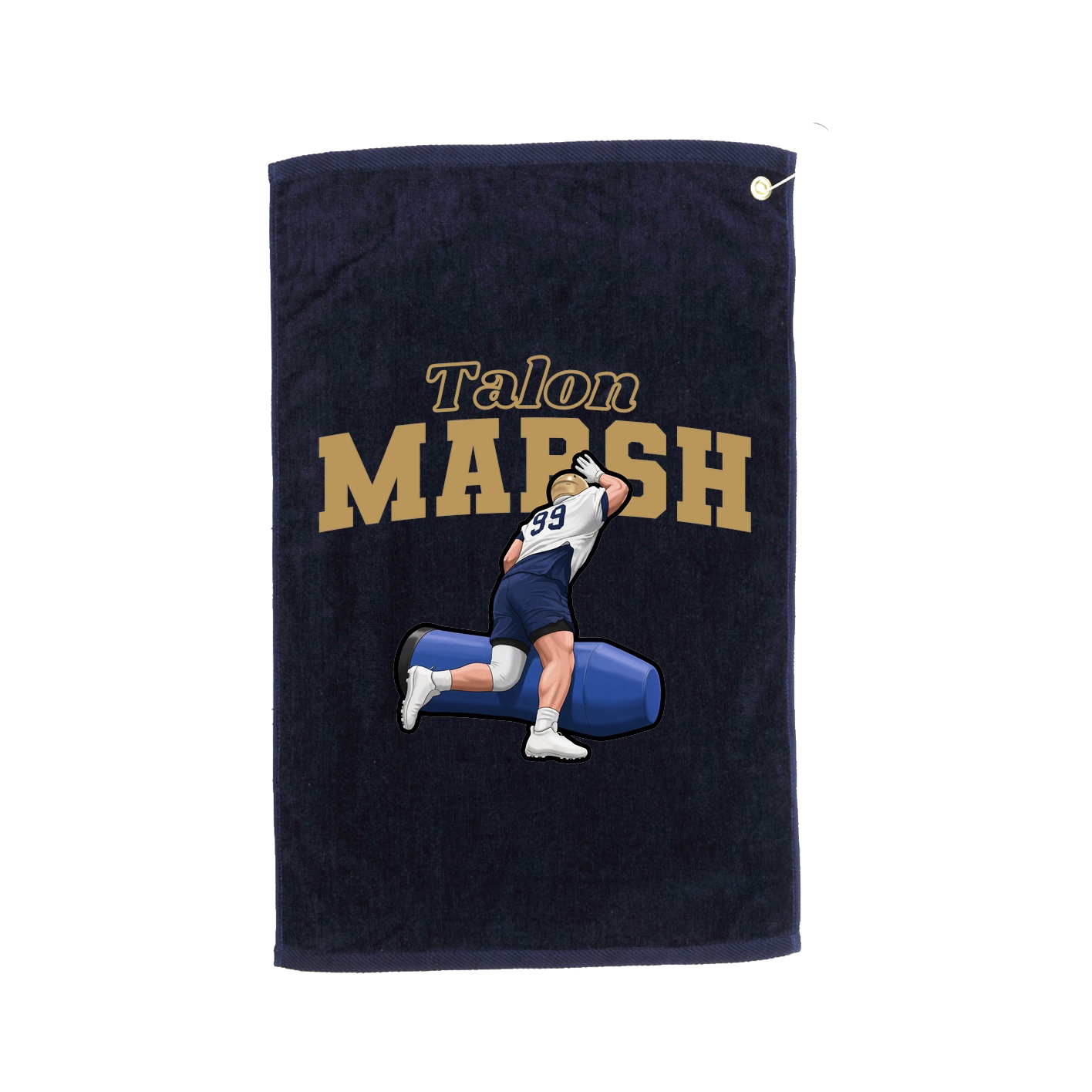 Golf Towel — Name Arch in Navy