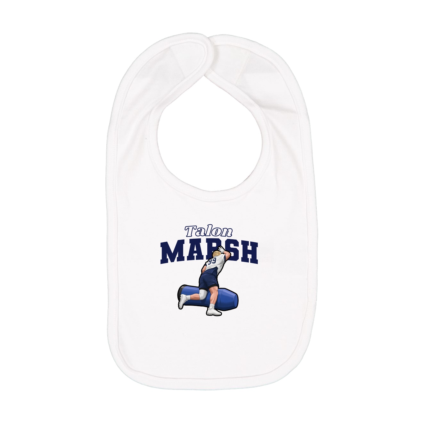 Infant Bib — Name Arch in White