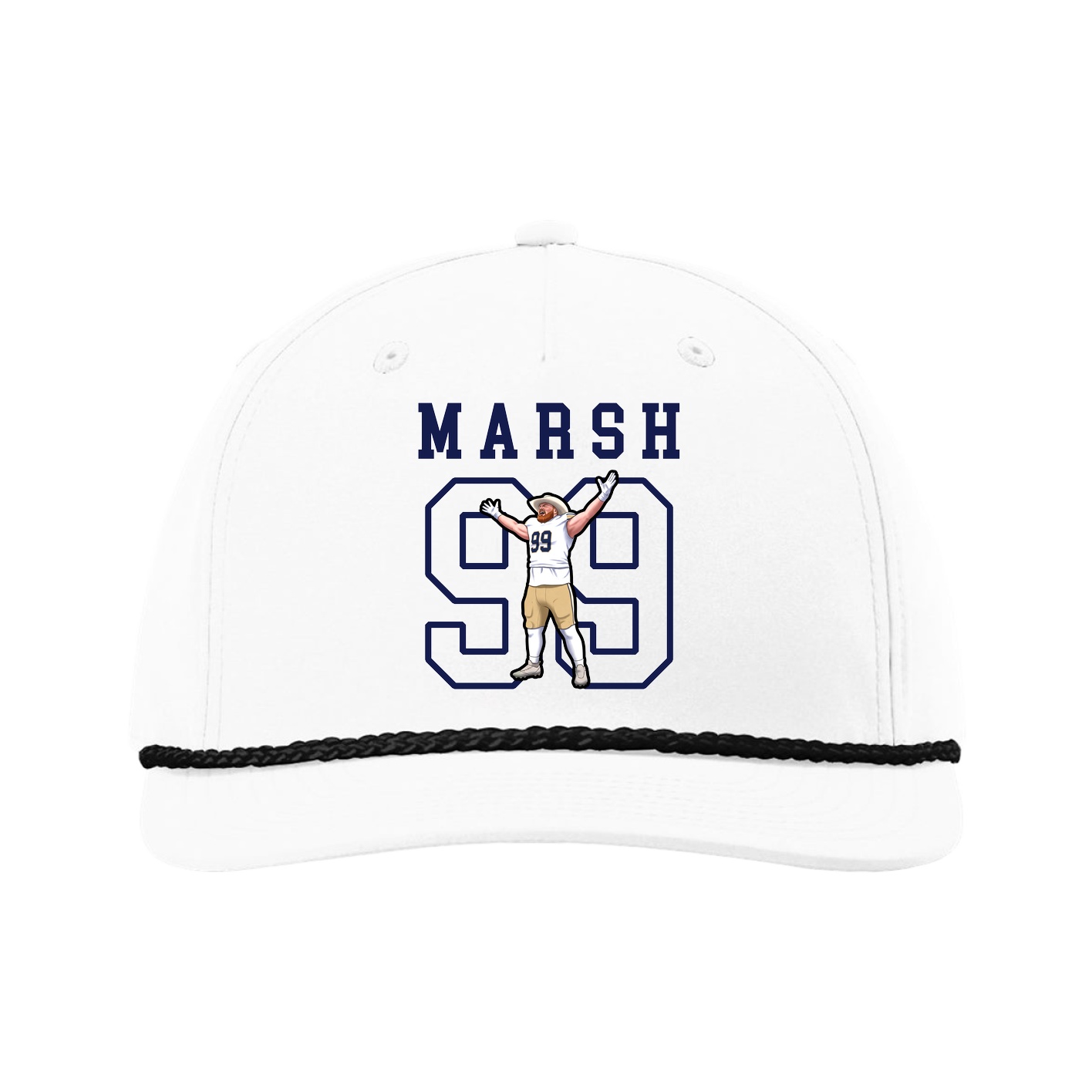 Five-Panel Classic Rope Cap — Shirsey in White