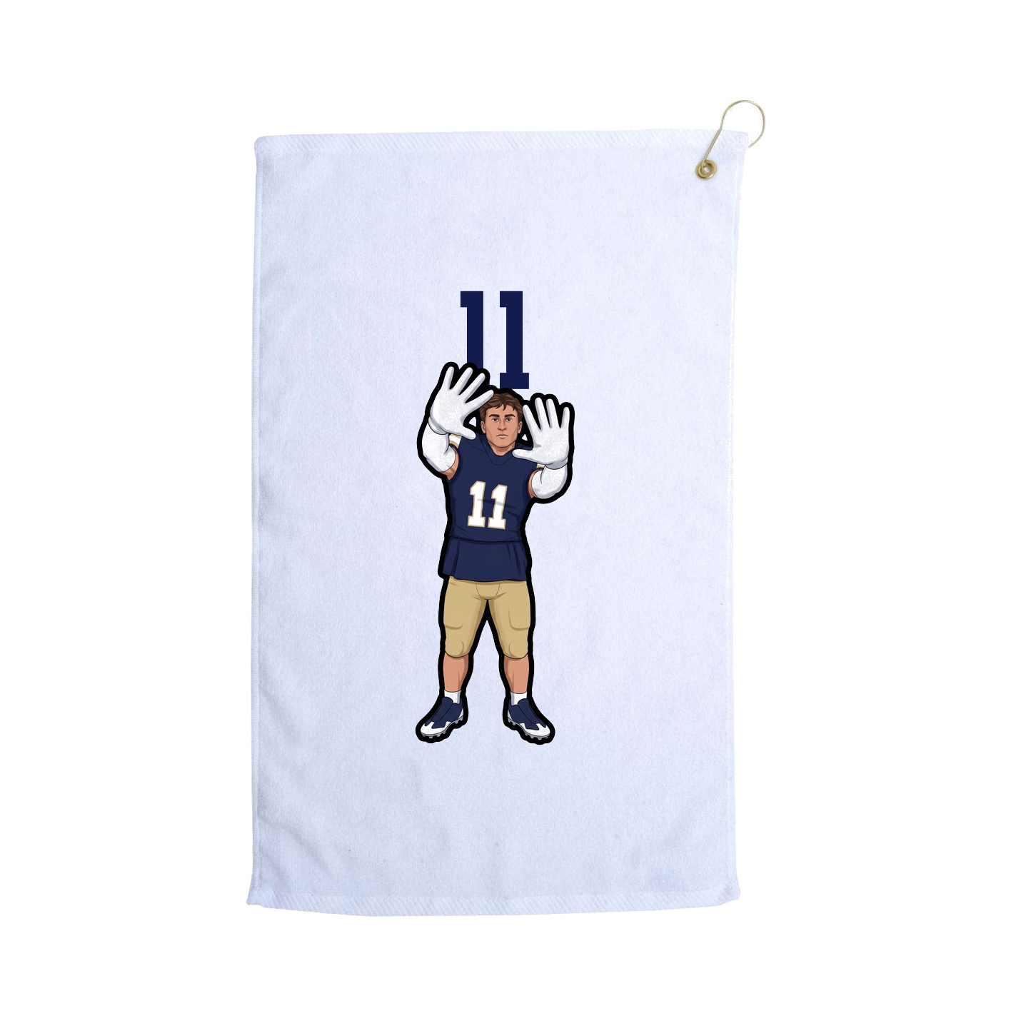 Golf Towel — Number Top in White