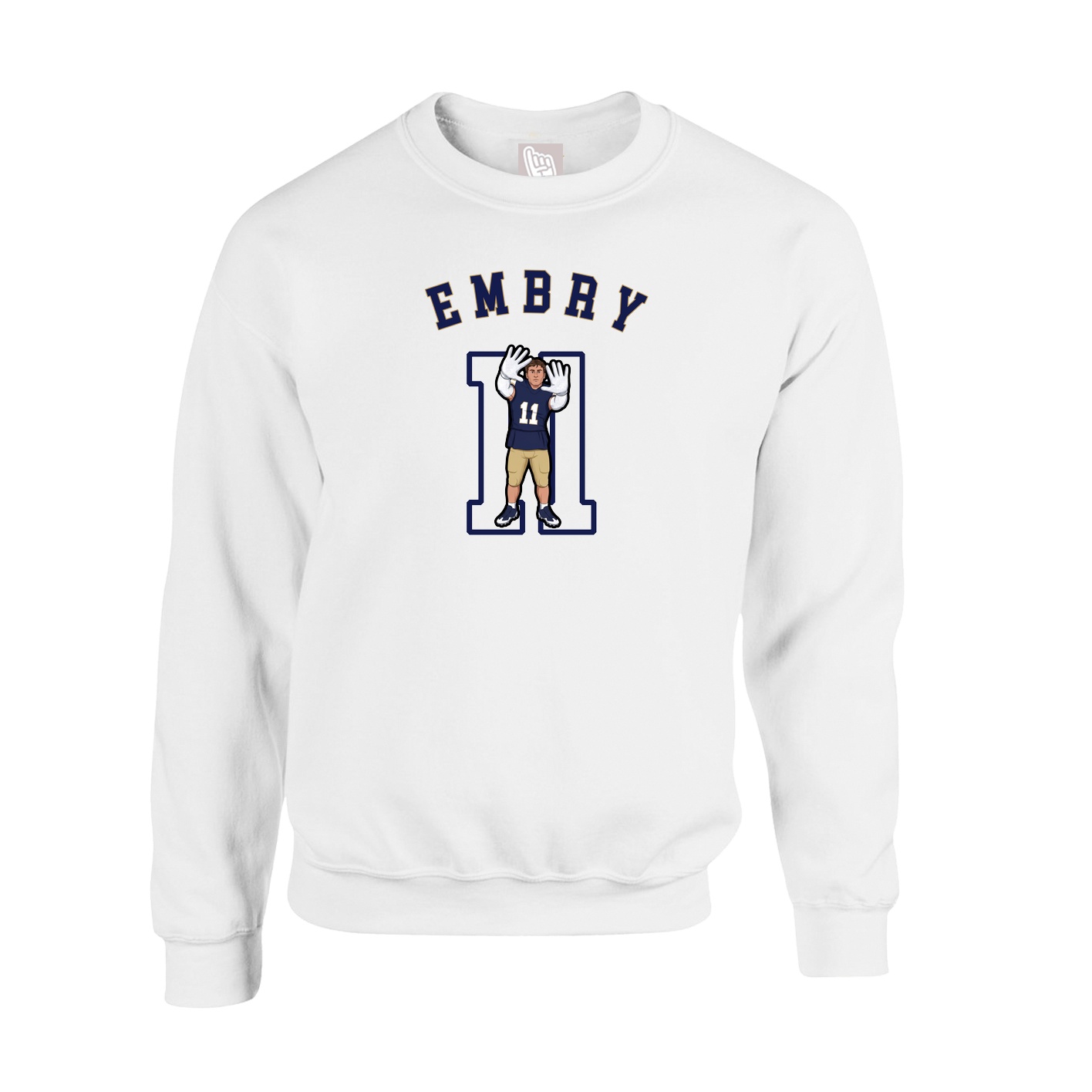 Fleece Crew — Shirsey Arch in White