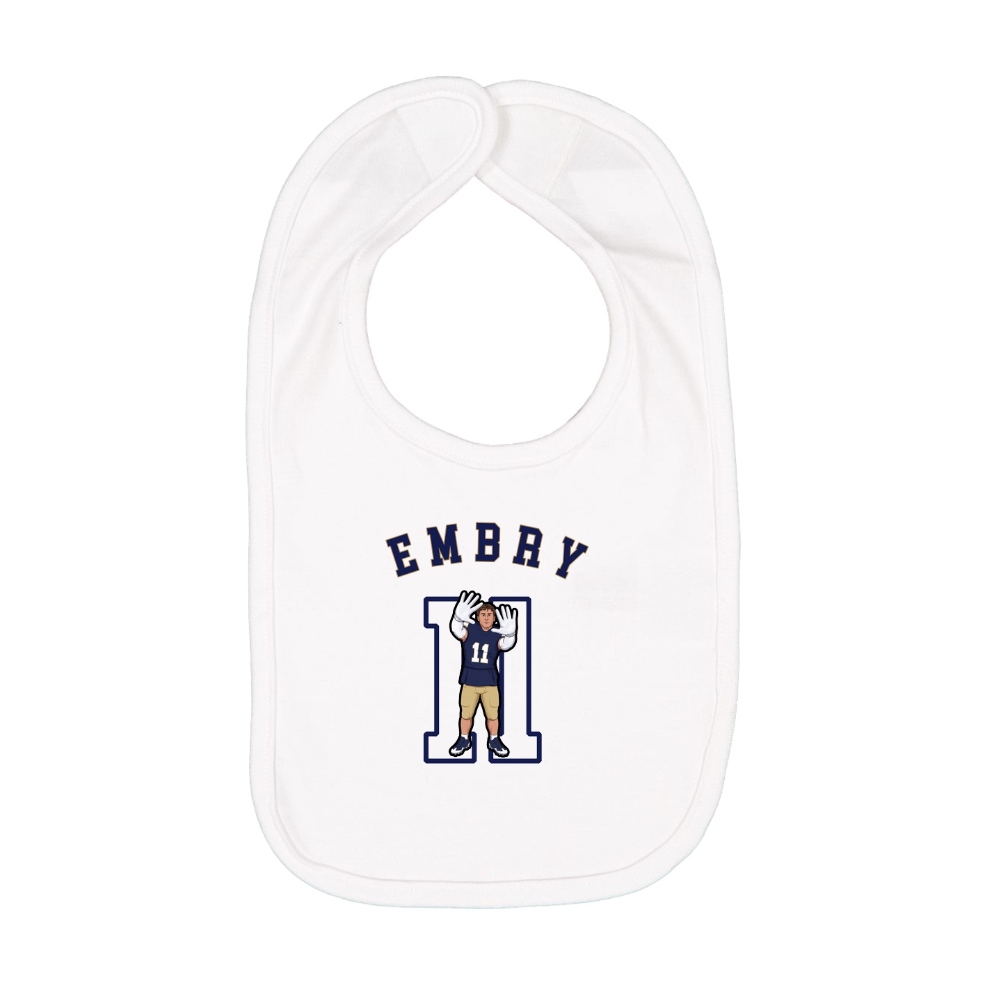 Infant Bib — Shirsey Arch in White