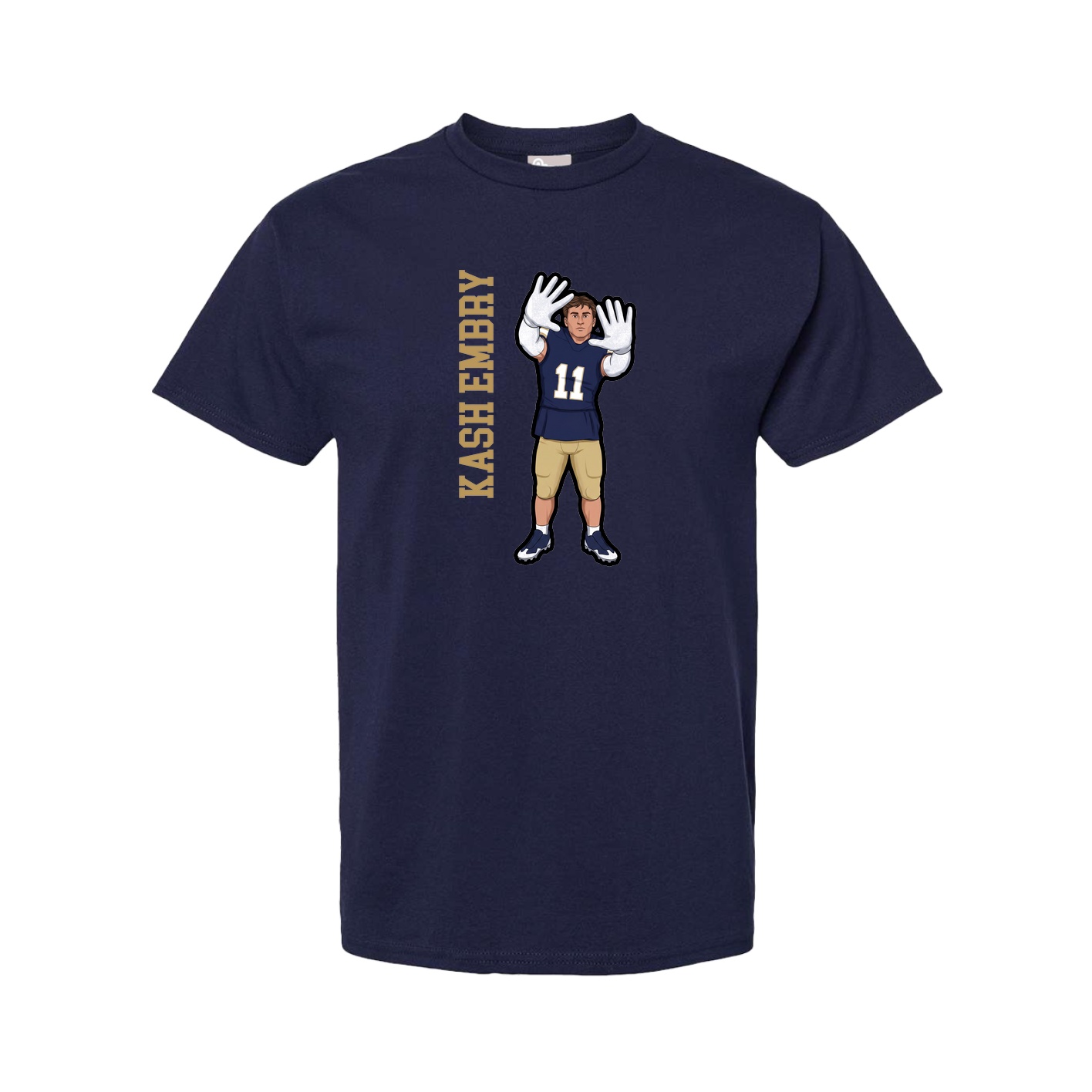Tee — Name Vertical in Navy