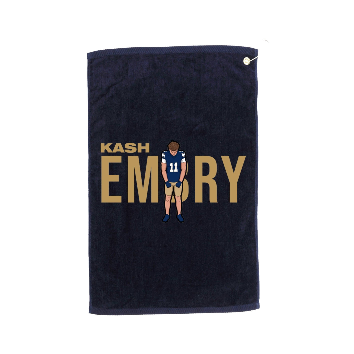Golf Towel — Player Name in Navy