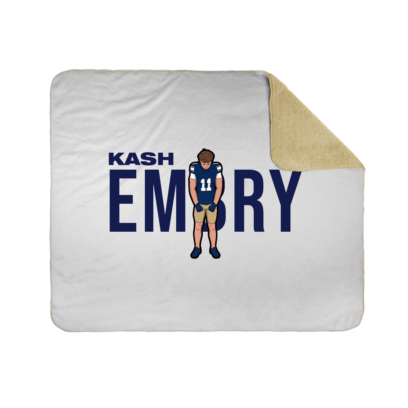 Throw Blanket — Player Name in White