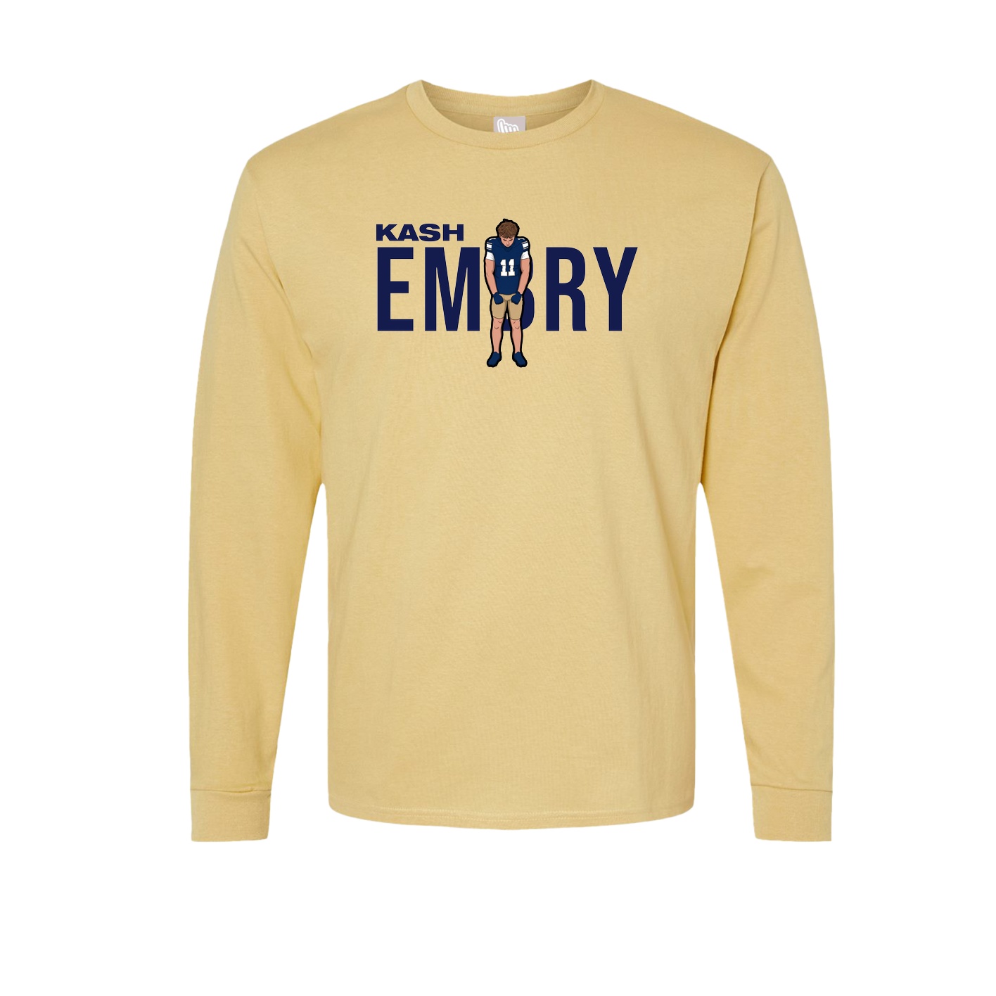 Long Sleeve Tee — Player Name in Vegas Gold