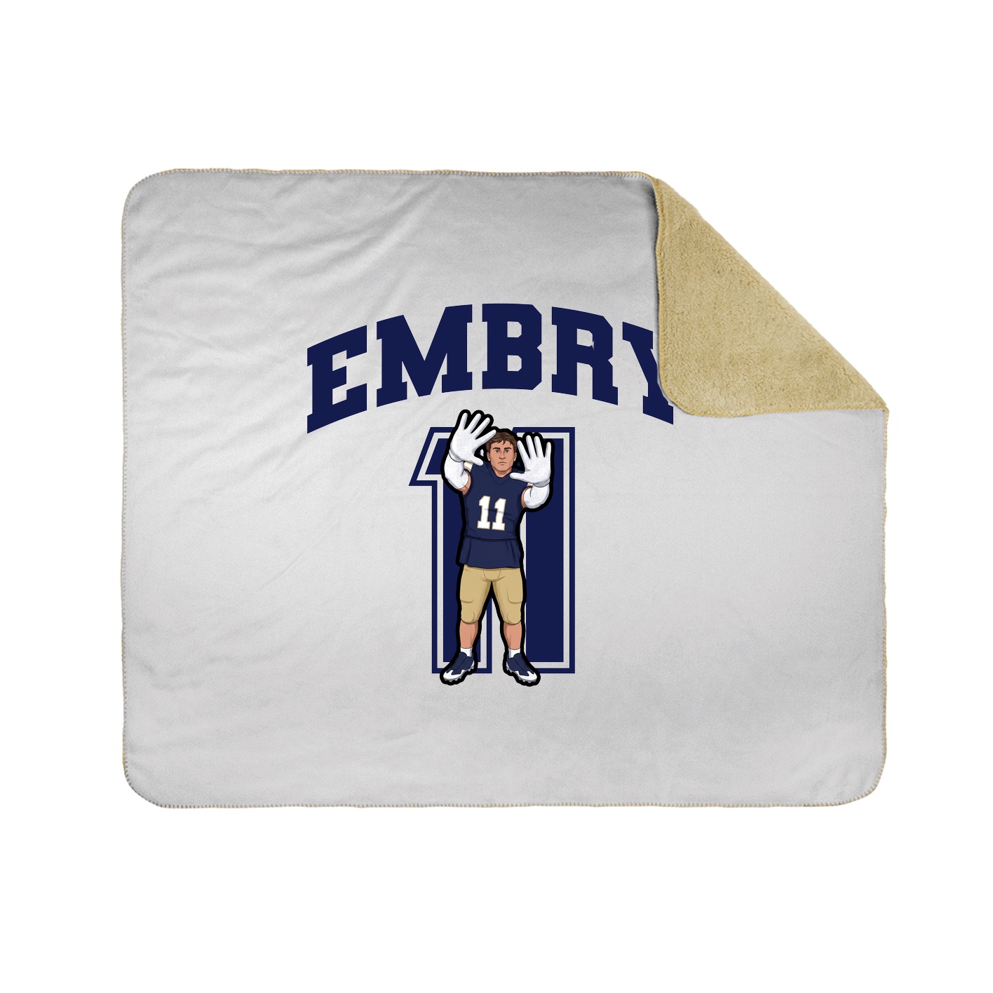 Throw Blanket — Number in White