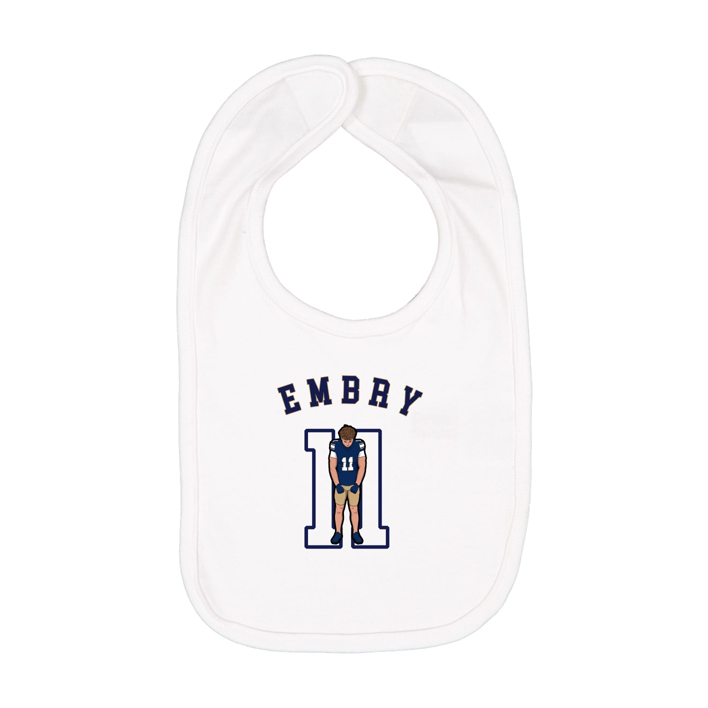Infant Bib — Shirsey Arch in White
