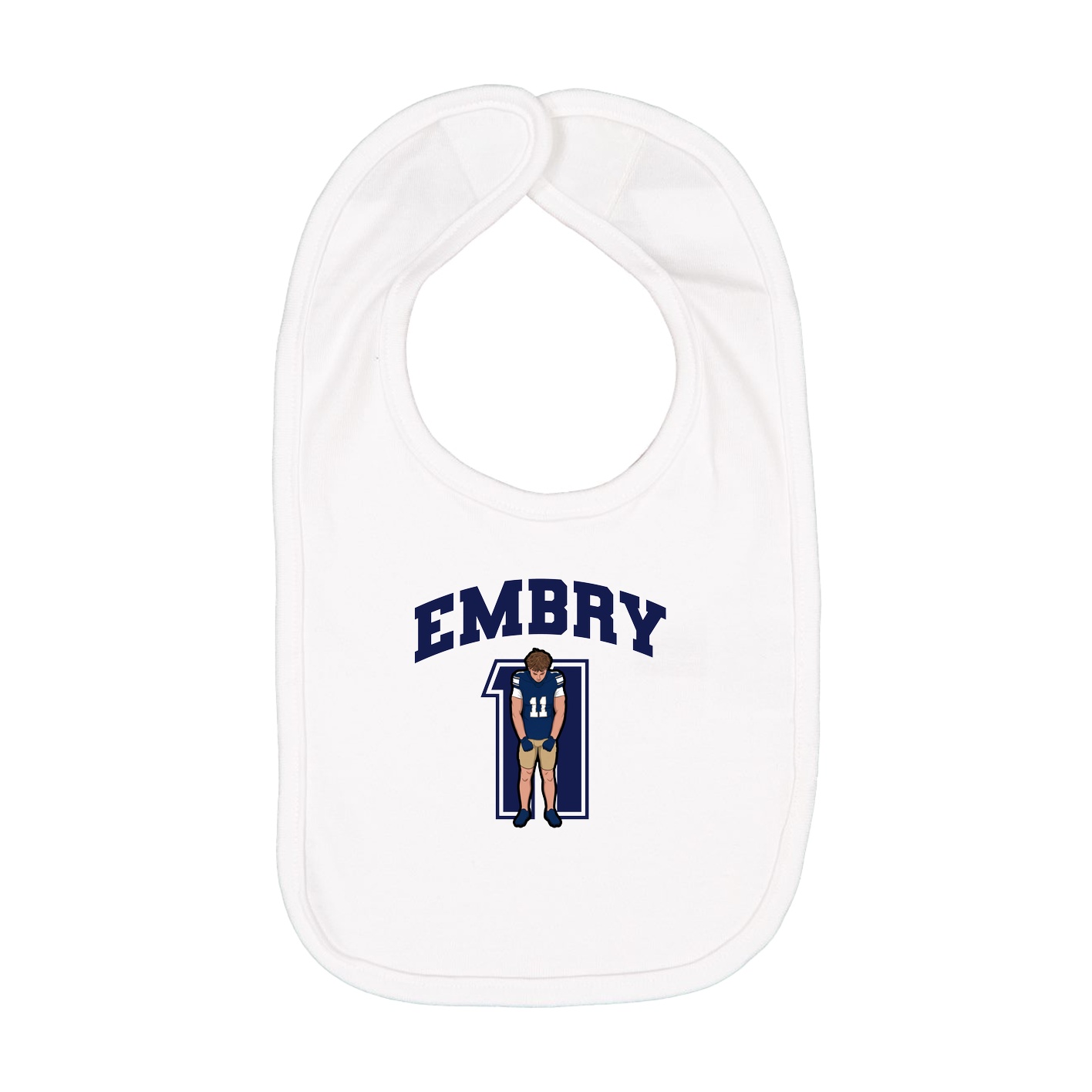 Infant Bib — Number in White