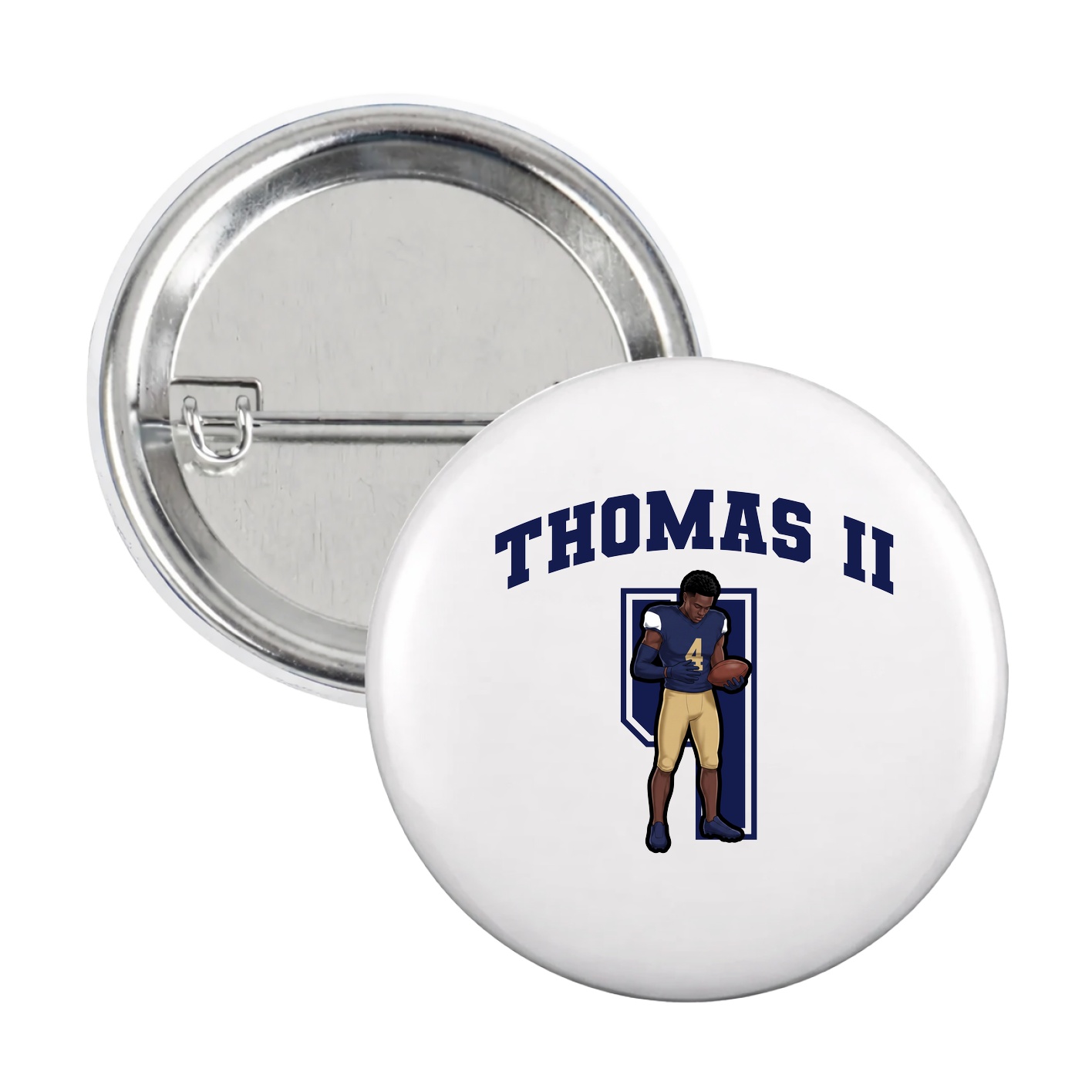 Game Day Button — Number in White