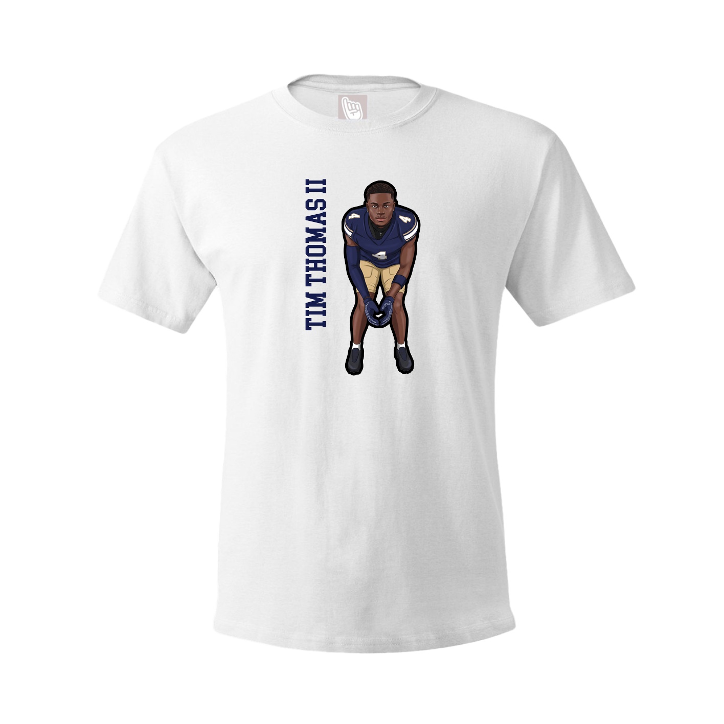 Youth Tee — Name Vertical in White
