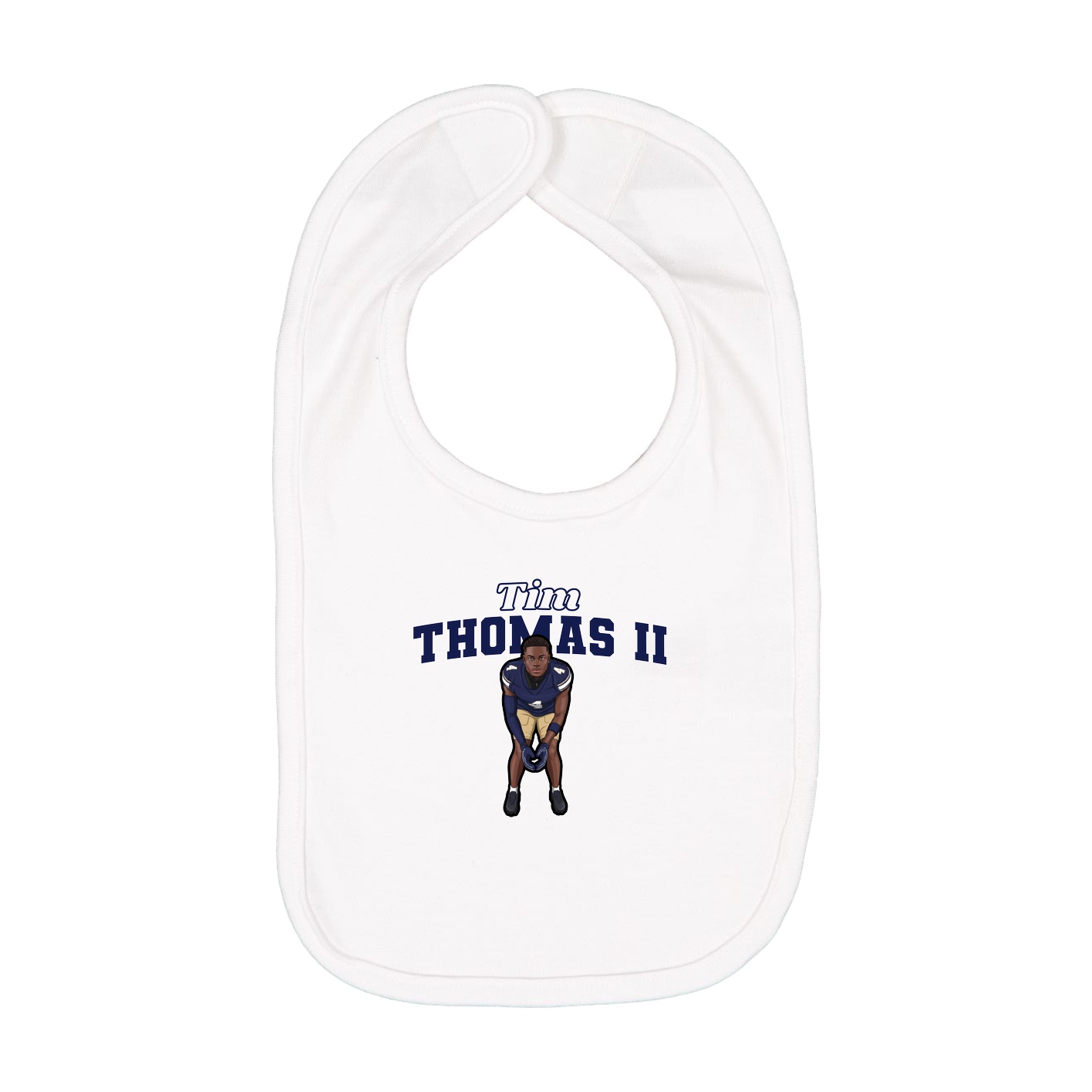 Infant Bib — Name Arch in White