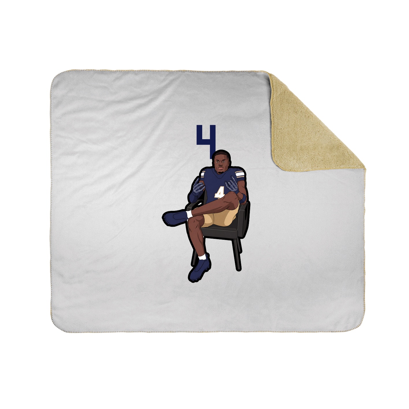 Throw Blanket — Number Top in White