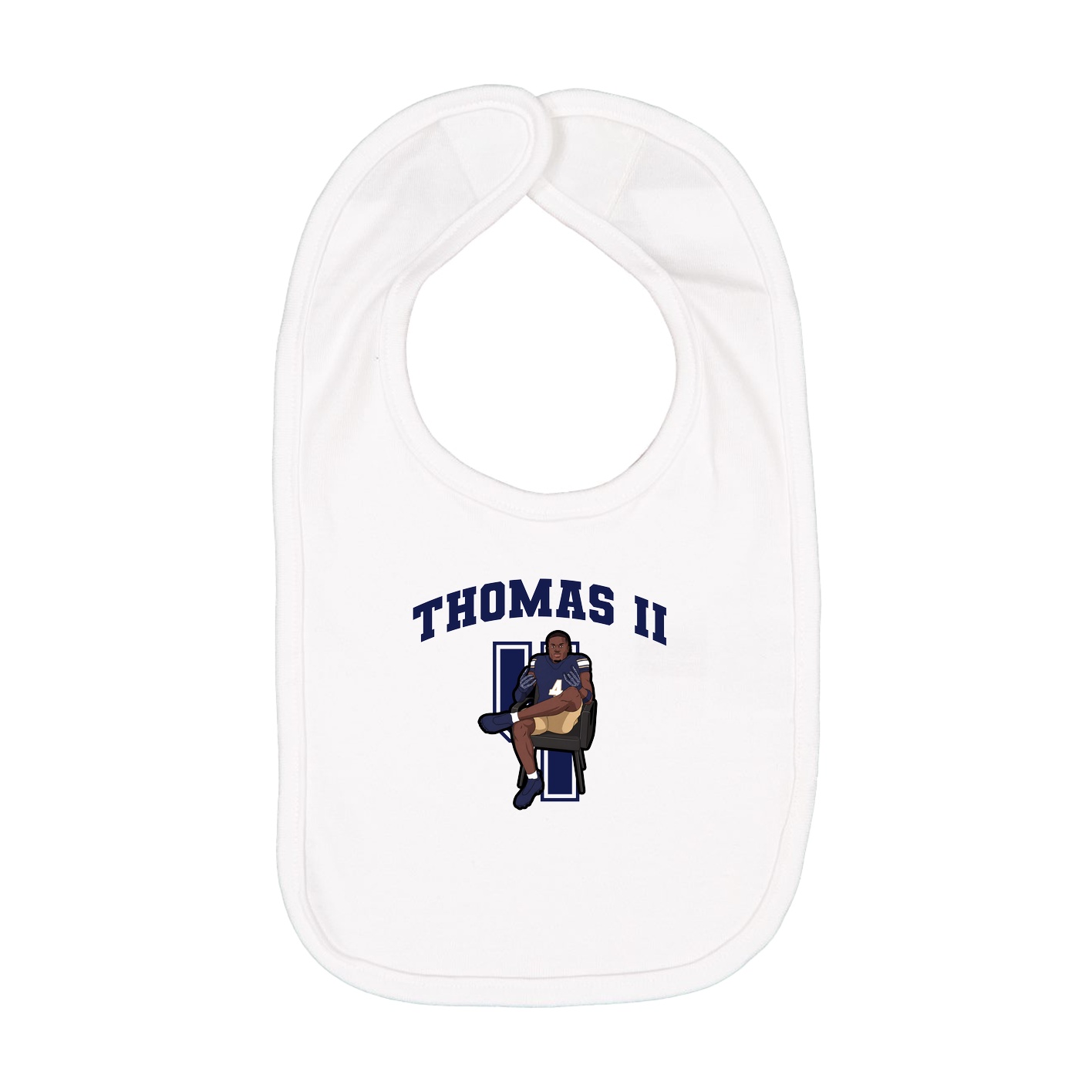 Infant Bib — Number in White