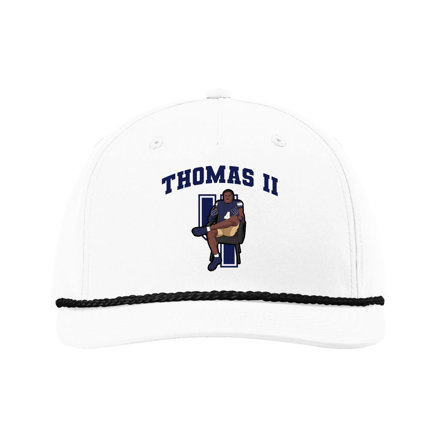 Five-Panel Classic Rope Cap — Number in White