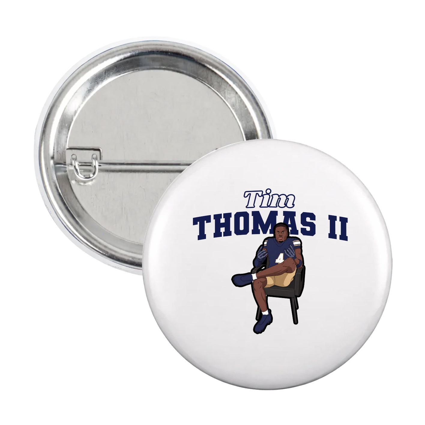 Game Day Button — Name Arch in White