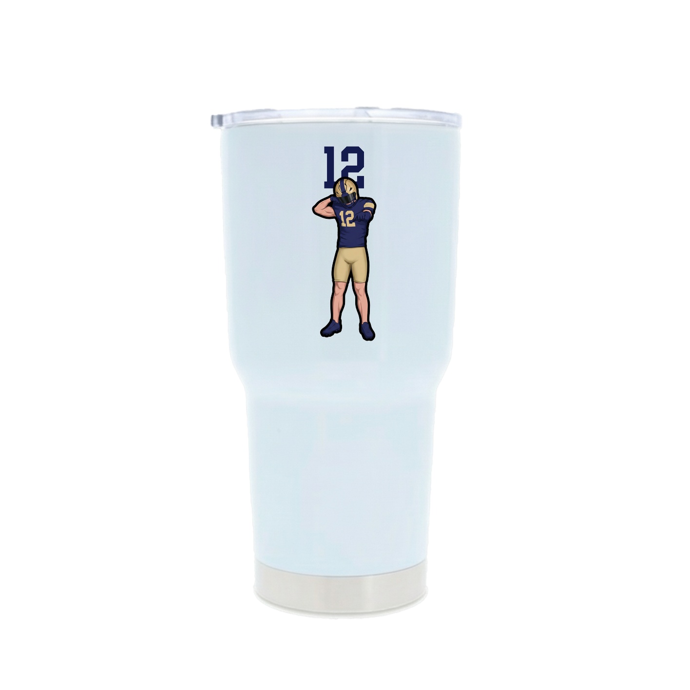 30oz Stainless Steel Tumbler — Number Top in White