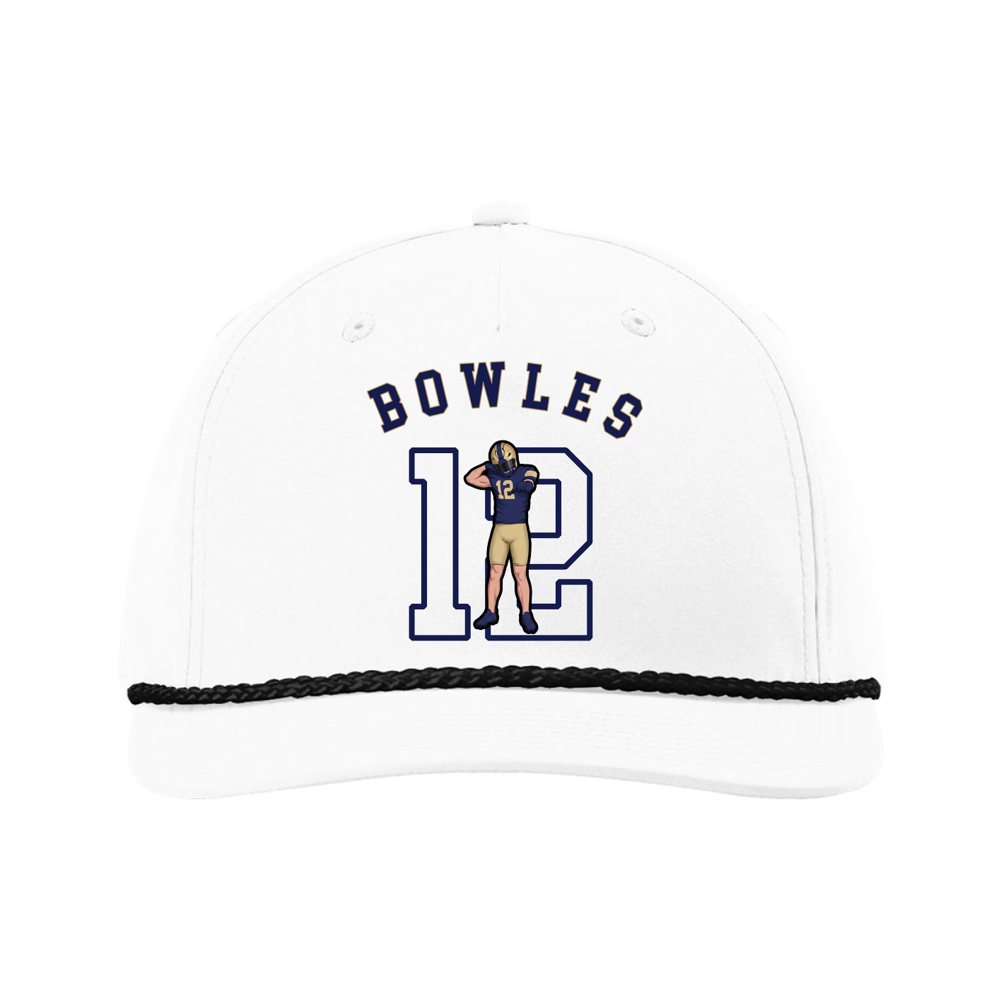 Five-Panel Classic Rope Cap — Shirsey Arch in White