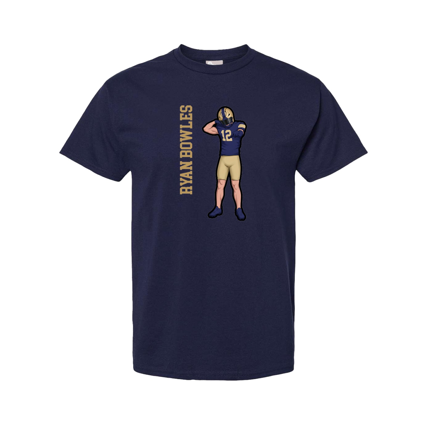 Youth Tee — Name Vertical in Navy