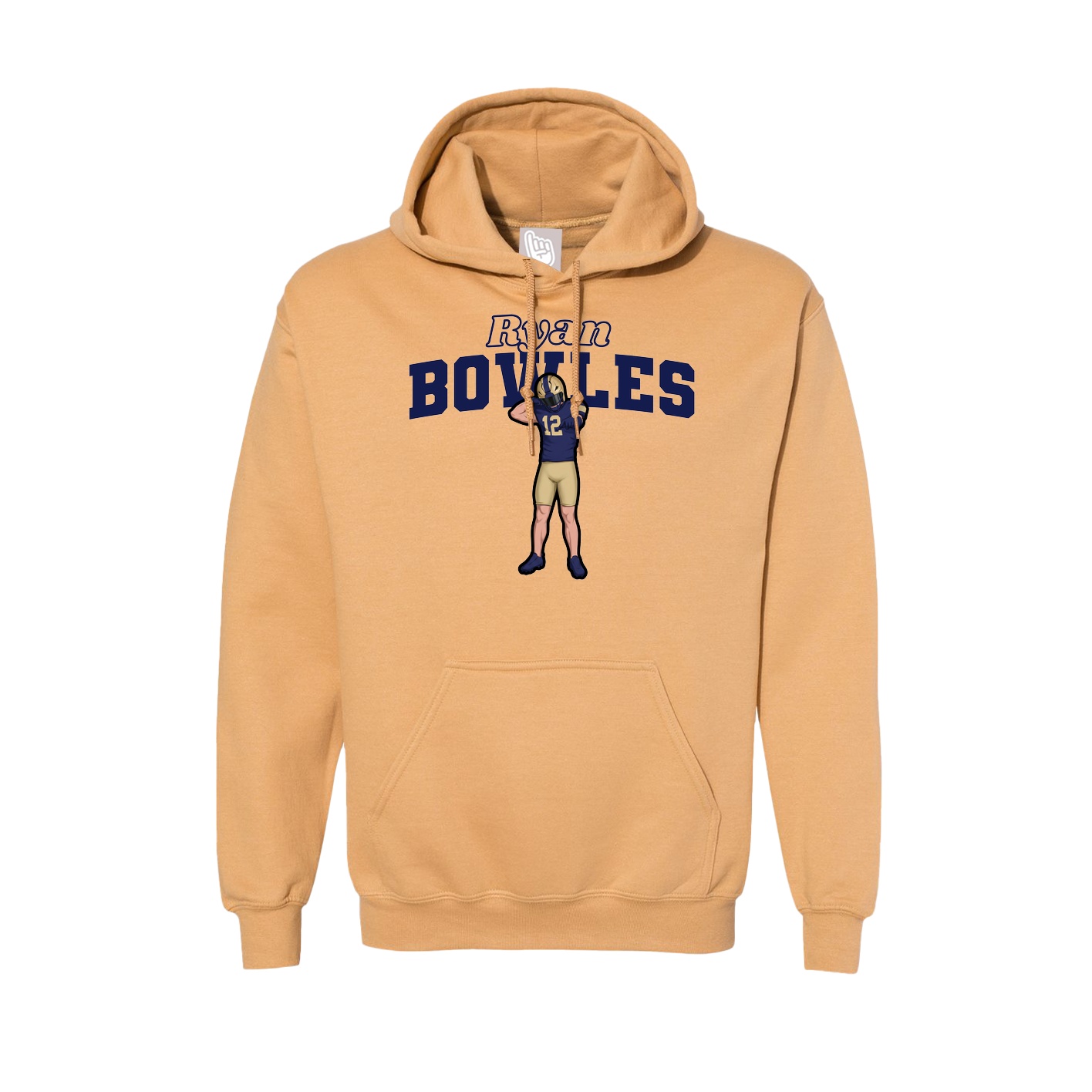 Hoodie — Name Arch in Vegas Gold