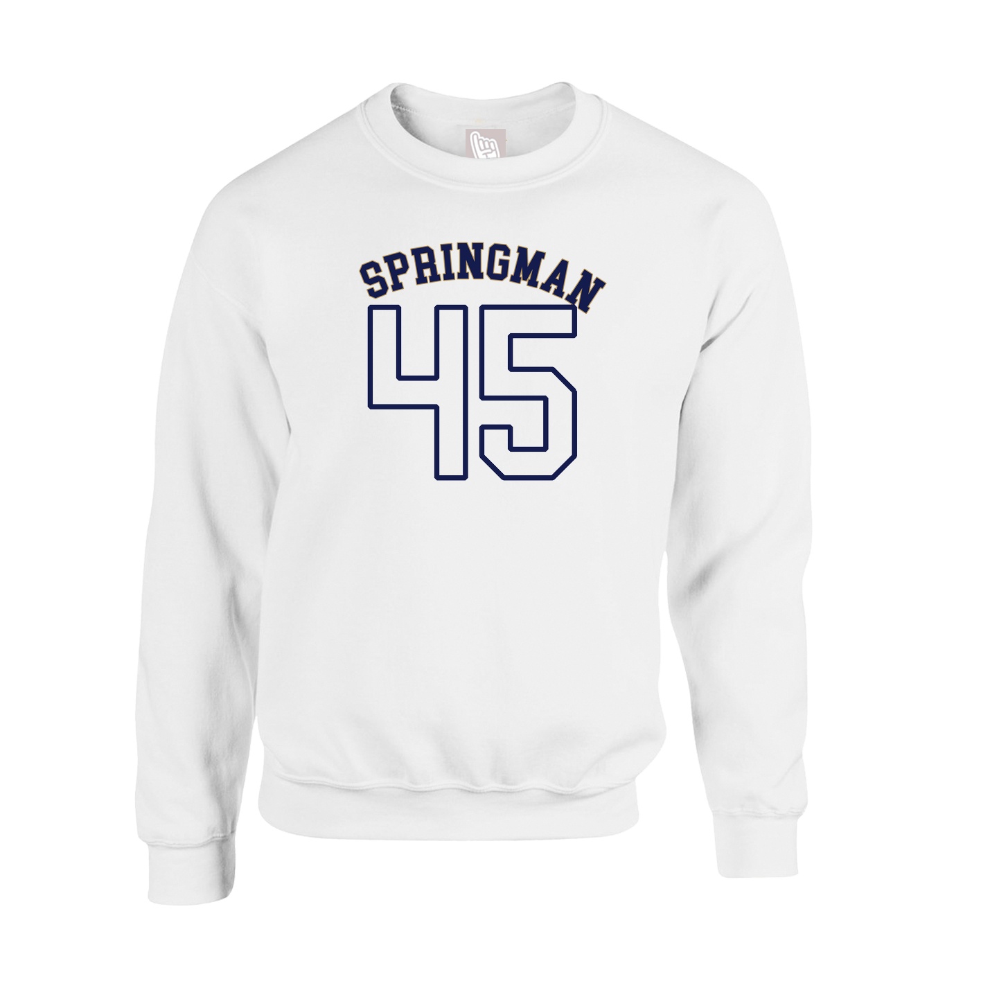 Fleece Crew — Shirsey Arch in White