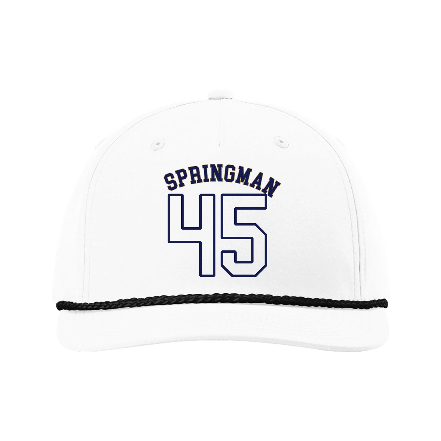 Five-Panel Classic Rope Cap — Shirsey Arch in White