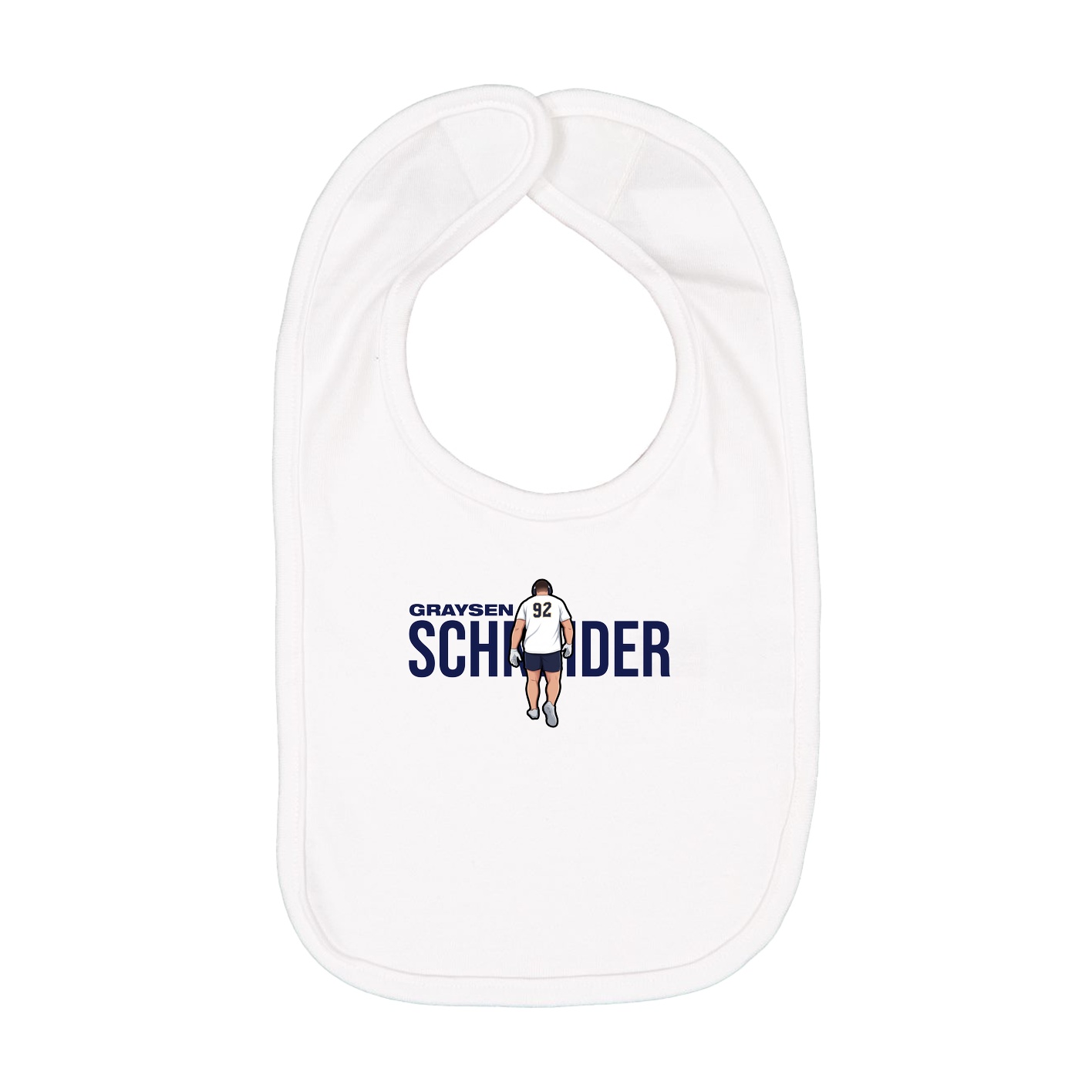 Infant Bib — Player Name in White