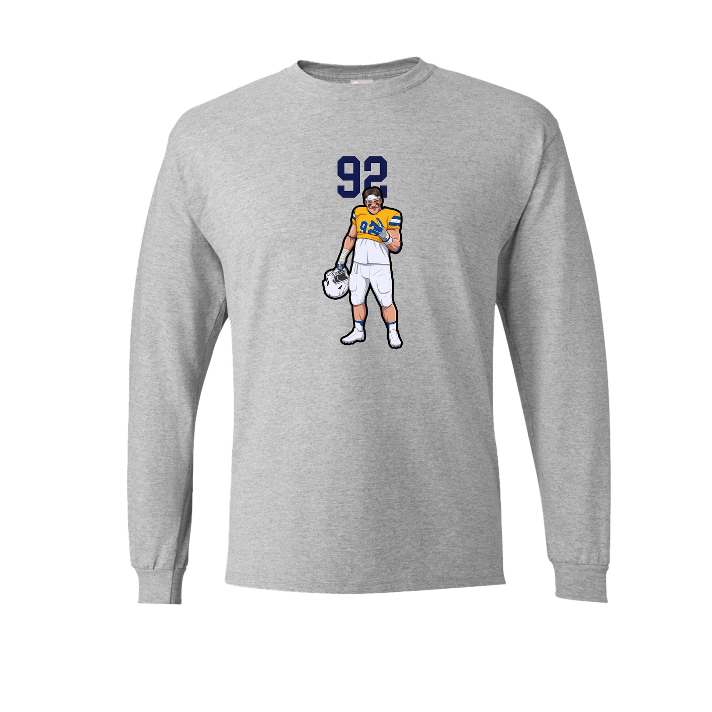 Long Sleeve Tee — Number Top in Grey