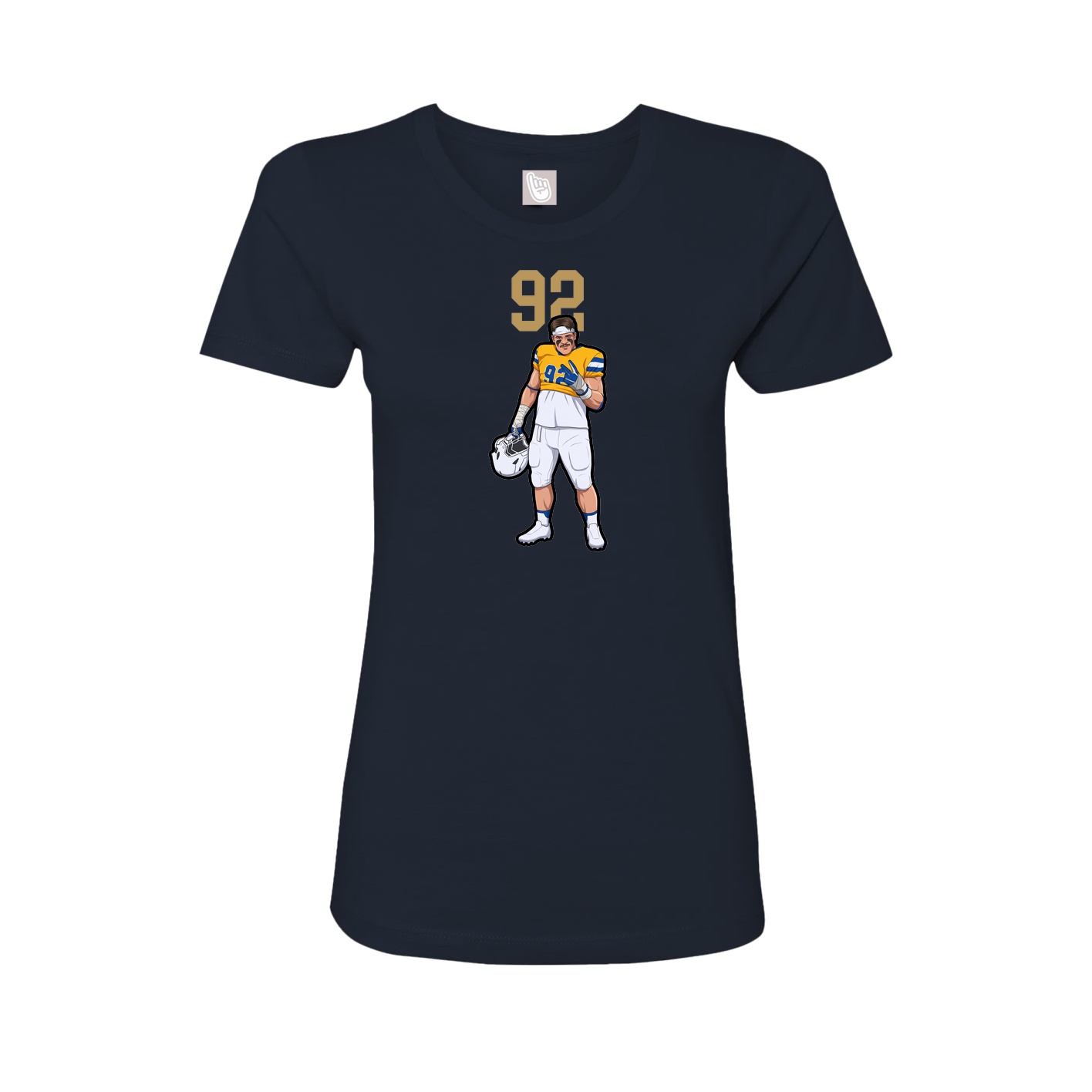 Fitted Women's Tee — Number Top in Navy