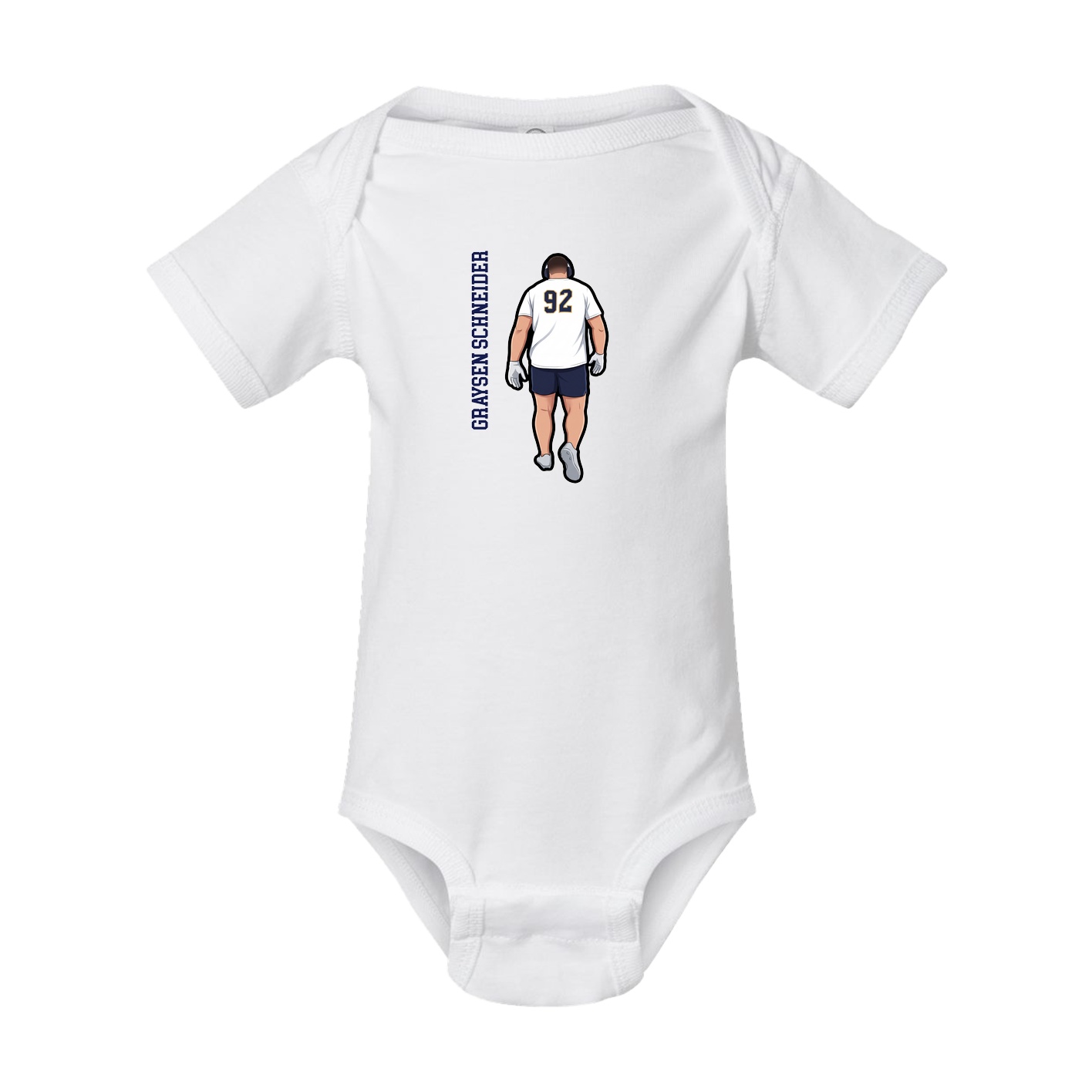 Baby Onesie — Name Vertical in White