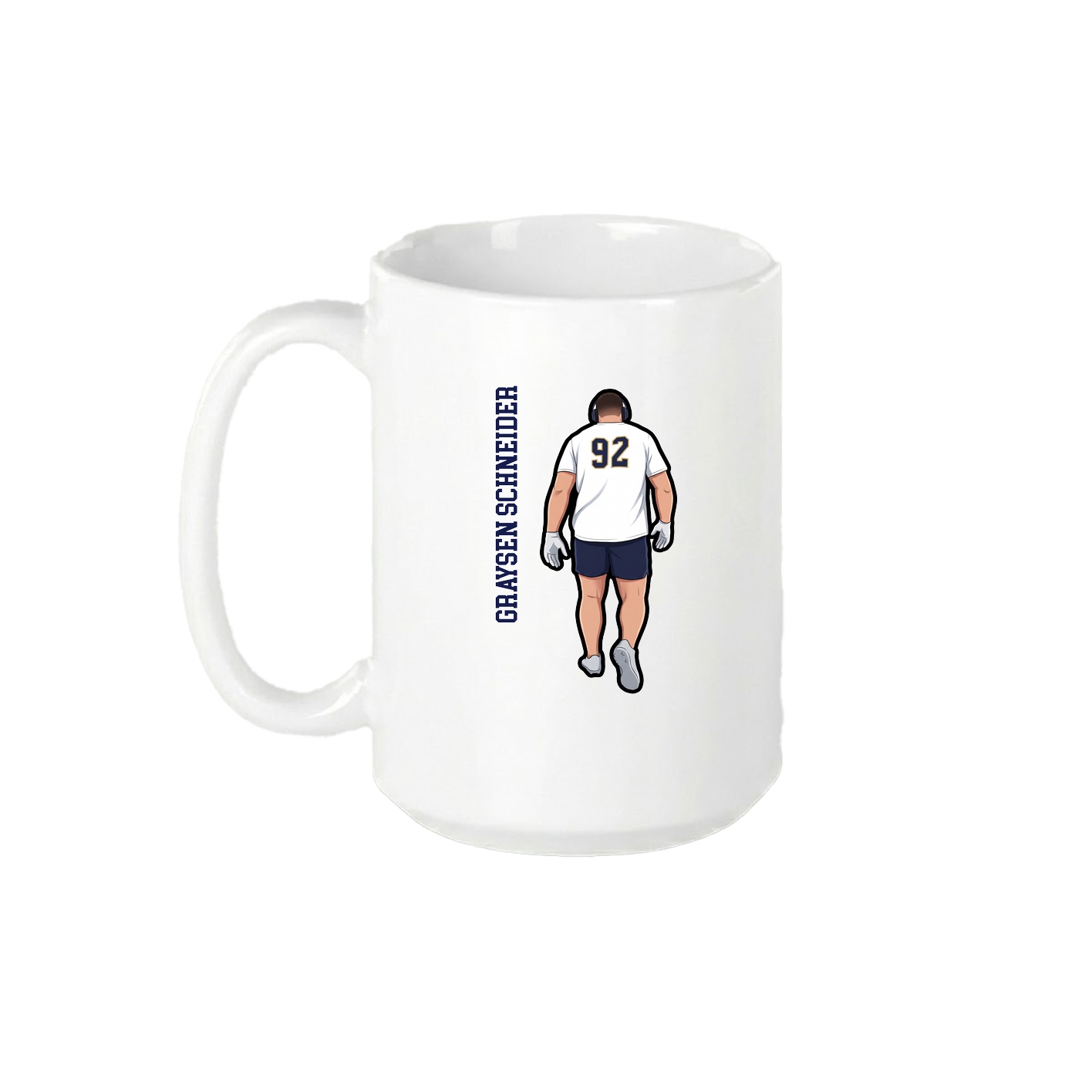 15oz Coffee Mug — Name Vertical in White