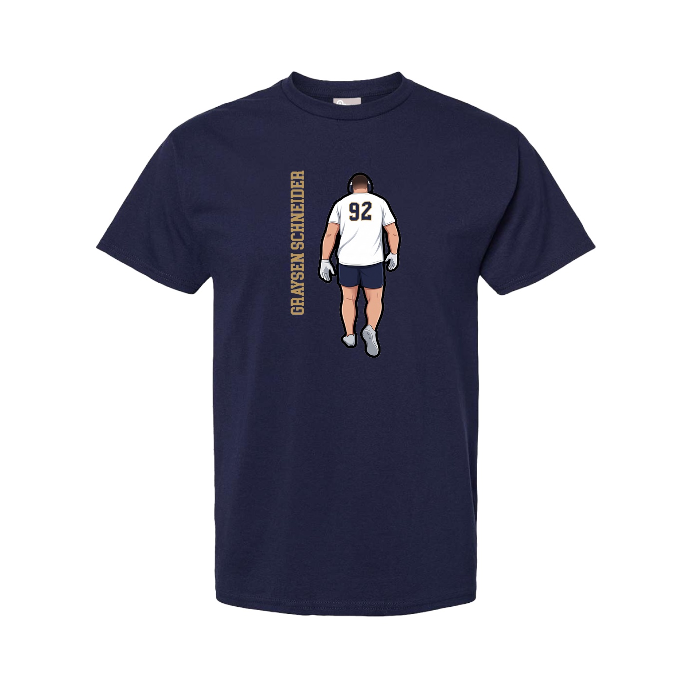Youth Tee — Name Vertical in Navy
