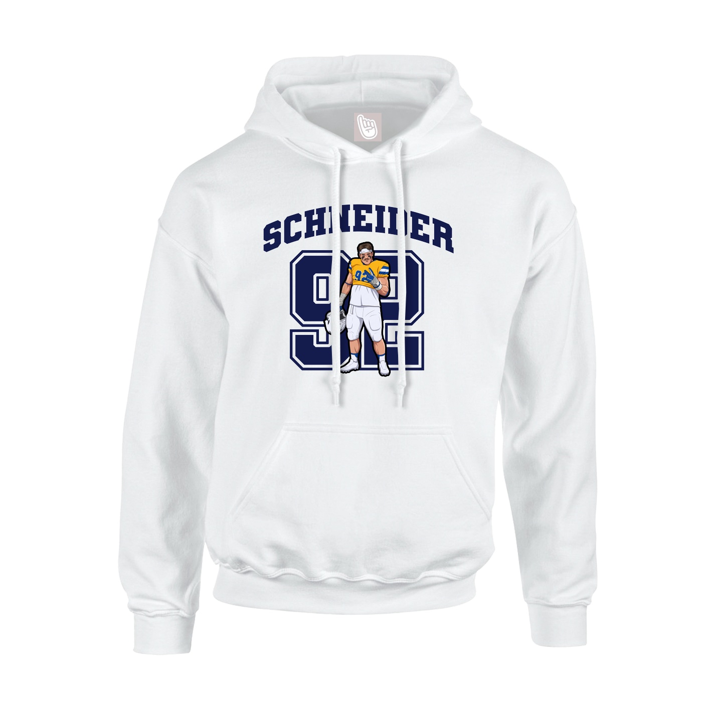 Hoodie — Number in White
