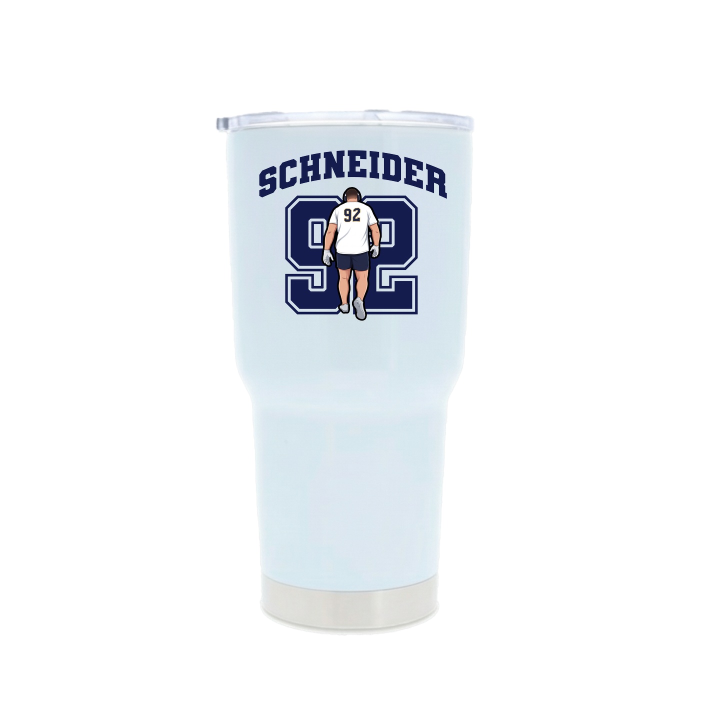 30oz Stainless Steel Tumbler — Number in White