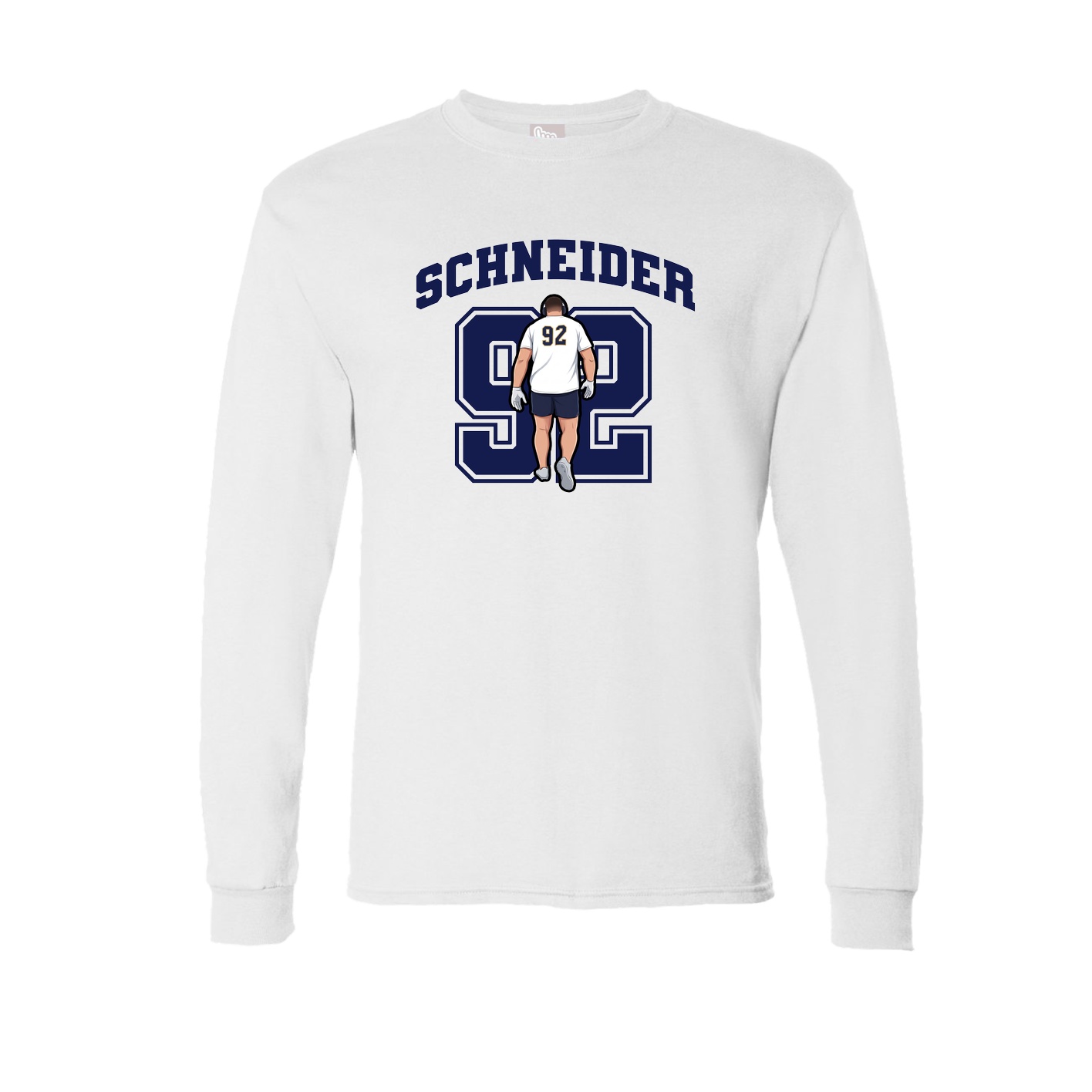 Long Sleeve Tee — Number in White
