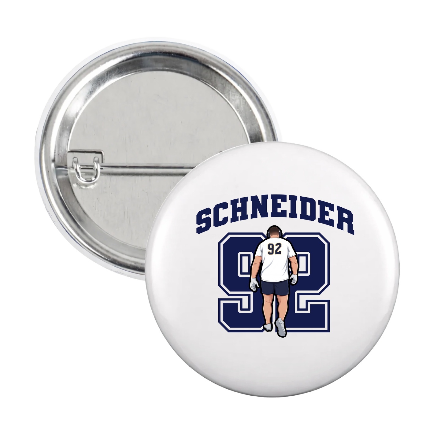 Game Day Button — Number in White