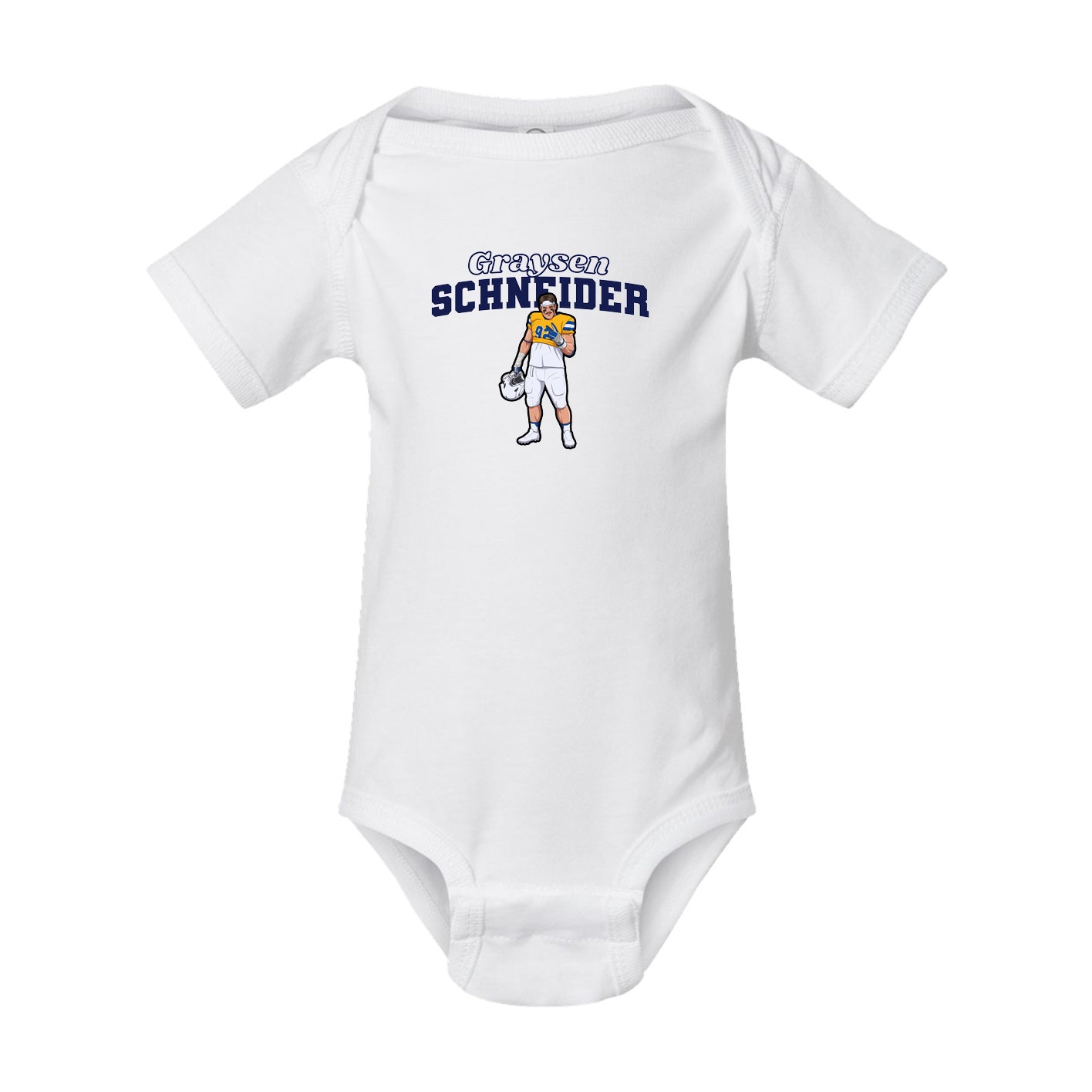 Baby Onesie — Name Arch in White