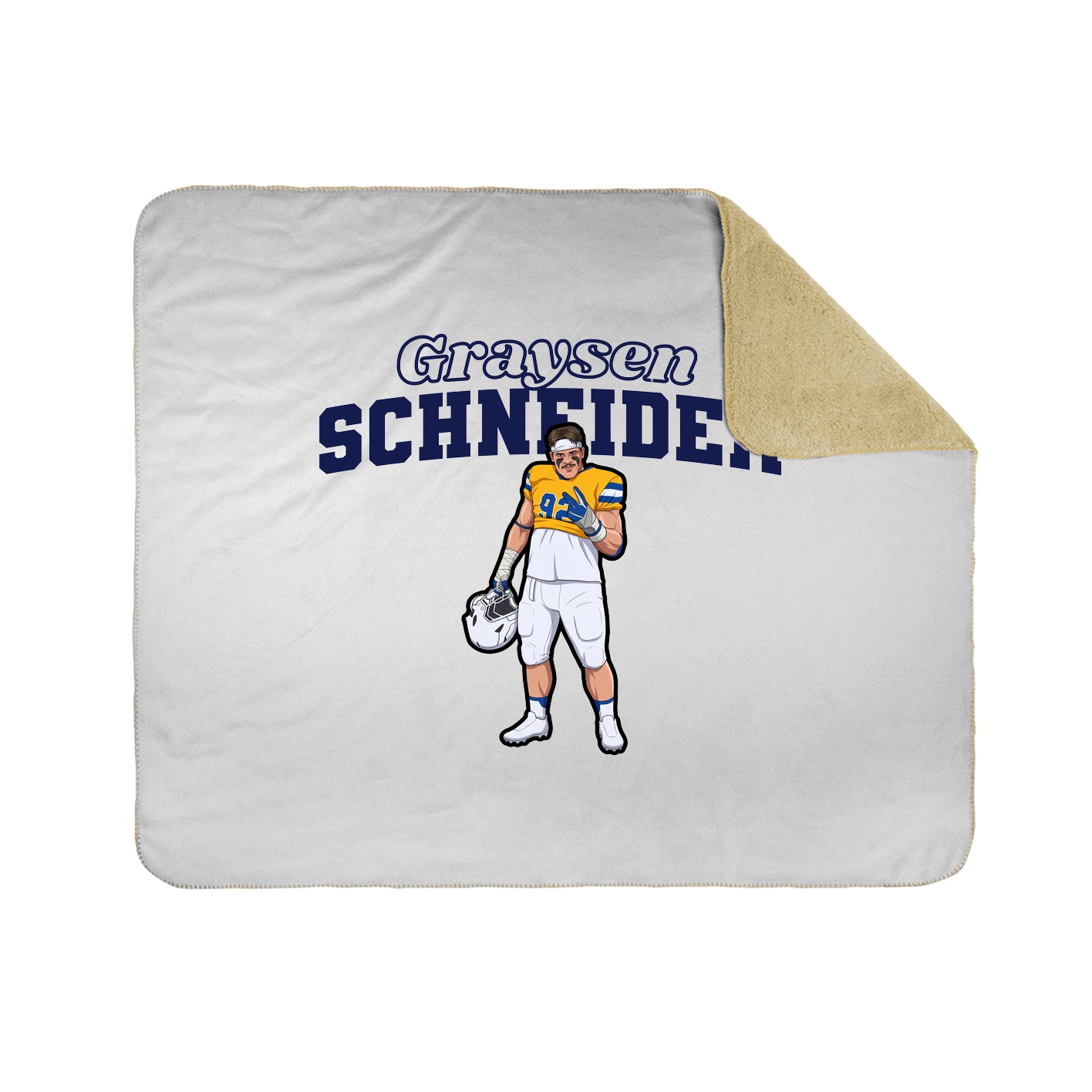 Throw Blanket — Name Arch in White