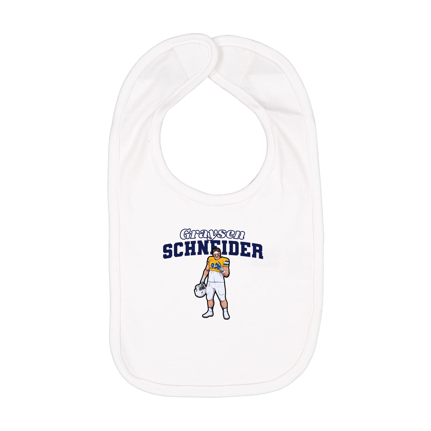 Infant Bib — Name Arch in White