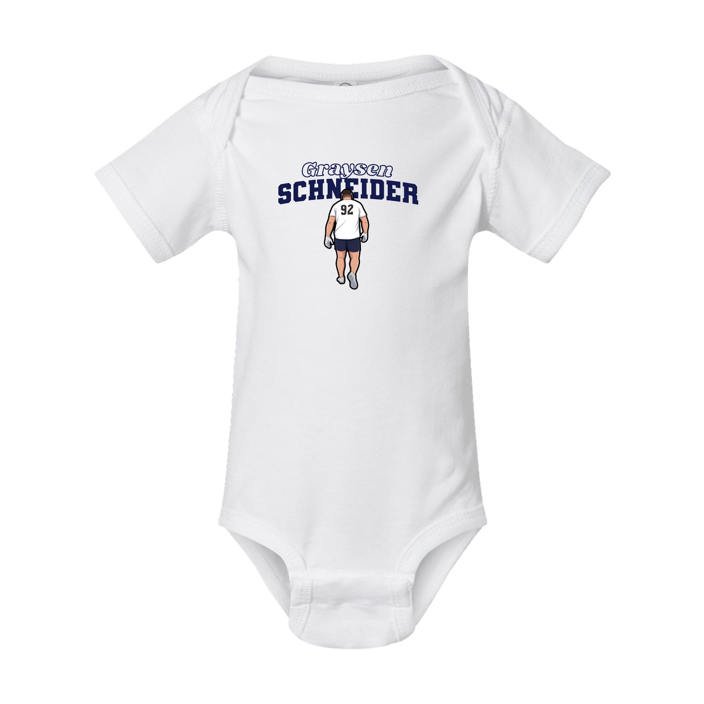 Baby Onesie — Name Arch in White