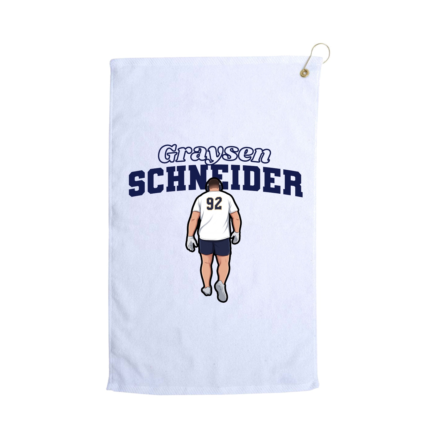 Golf Towel — Name Arch in White
