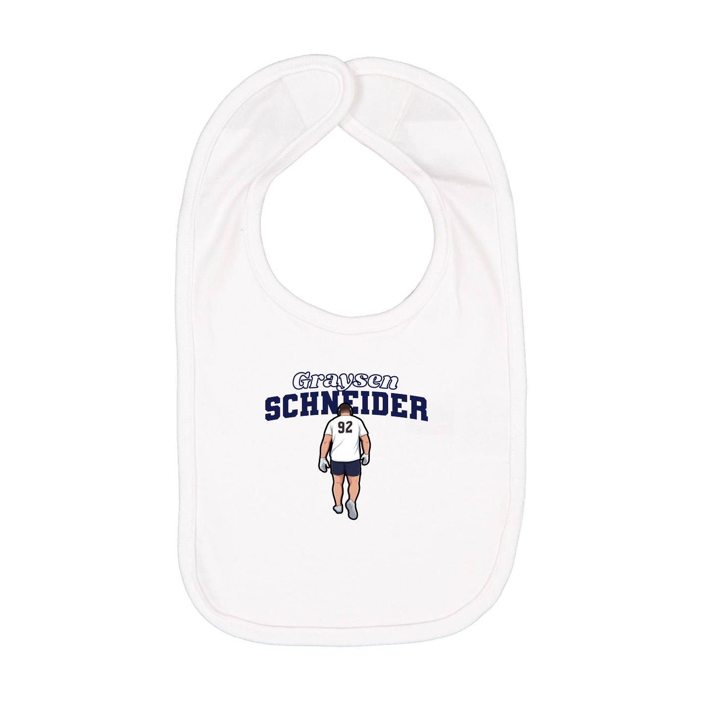Infant Bib — Name Arch in White