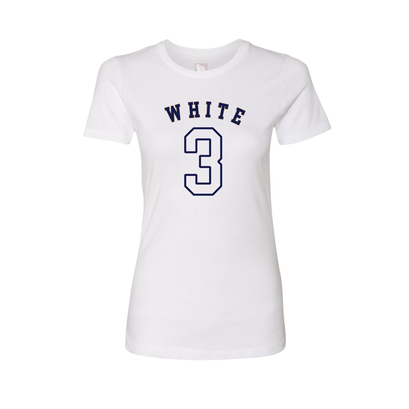Fitted Women's Tee — Shirsey Arch in White