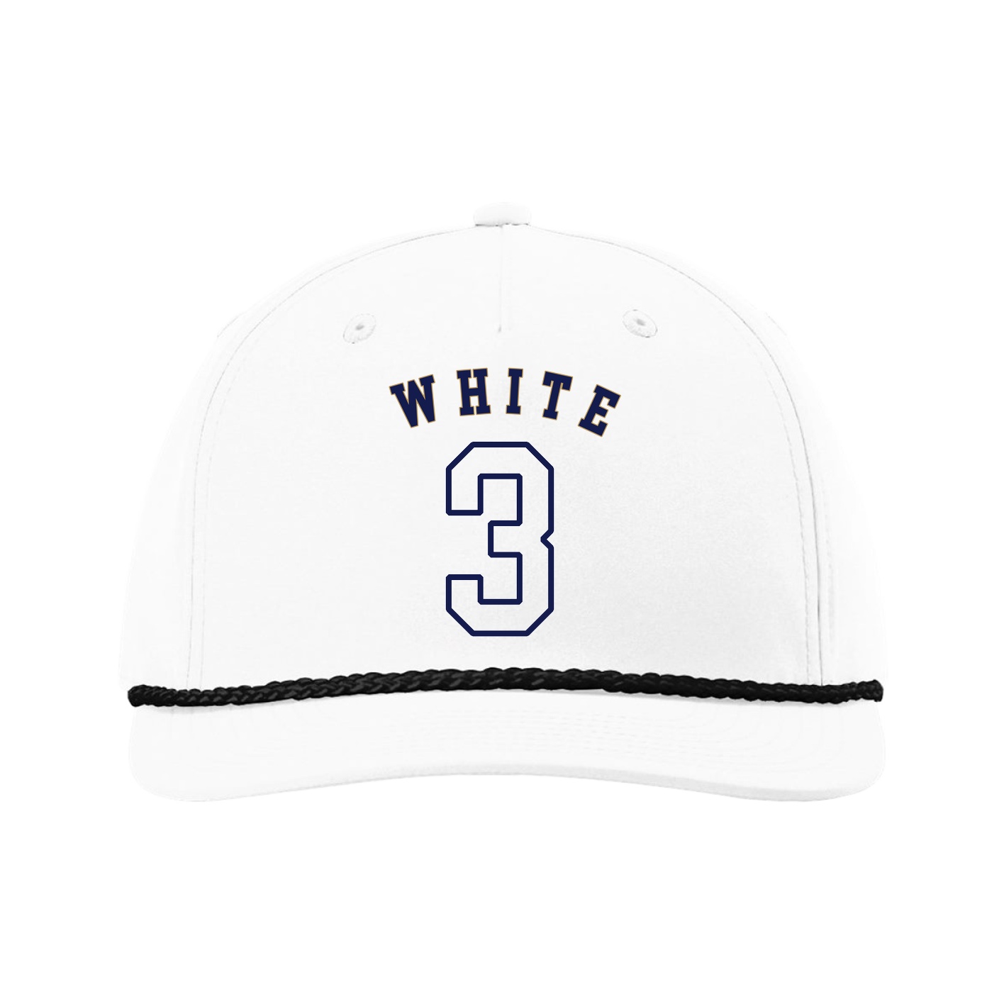 Five-Panel Classic Rope Cap — Shirsey Arch in White