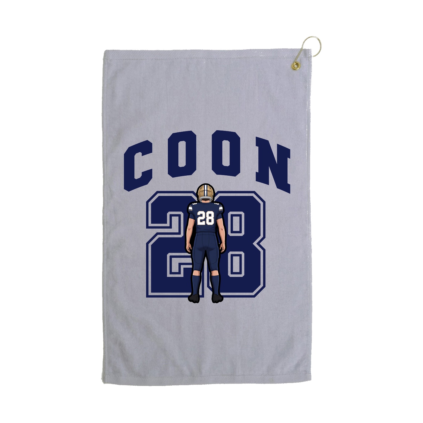 Golf Towel — Number in Grey