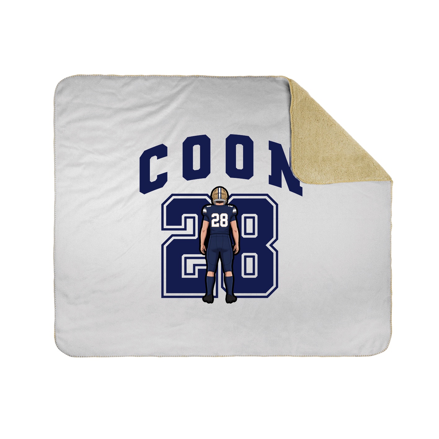 Throw Blanket — Number in White