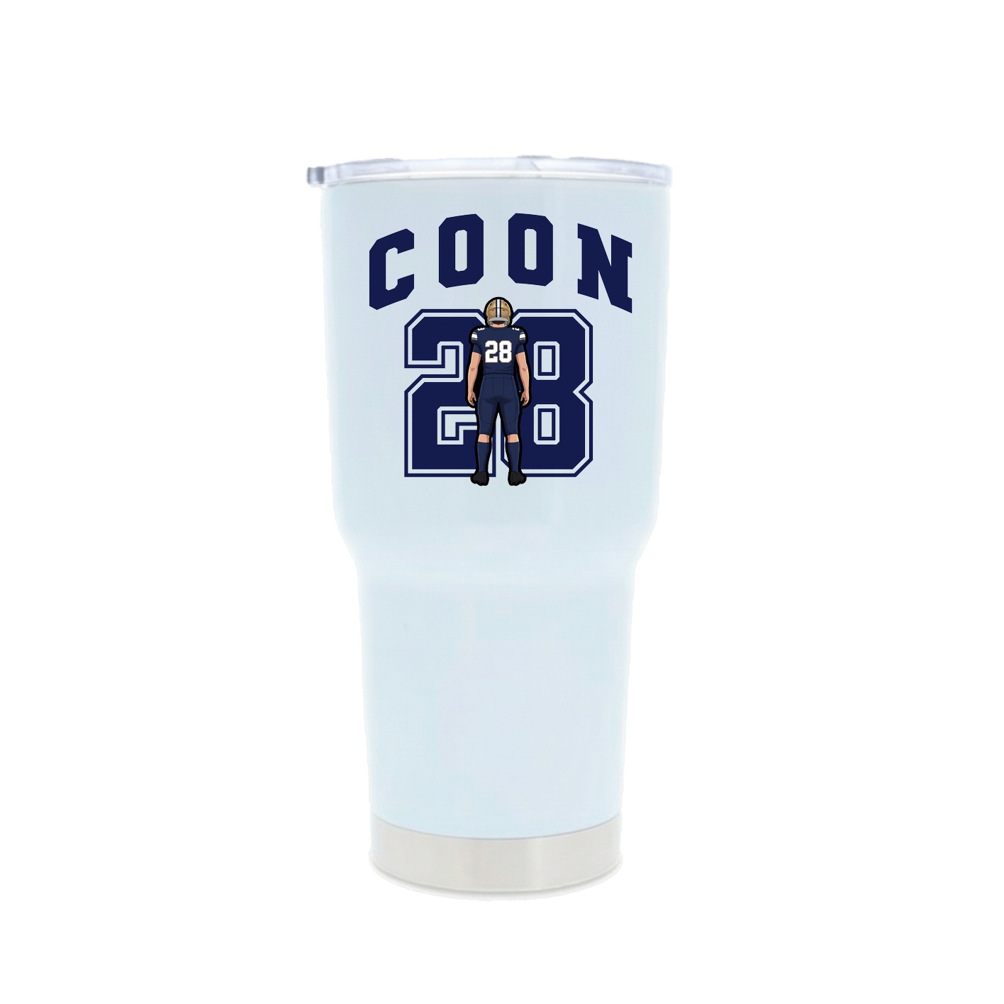 30oz Stainless Steel Tumbler — Number in White