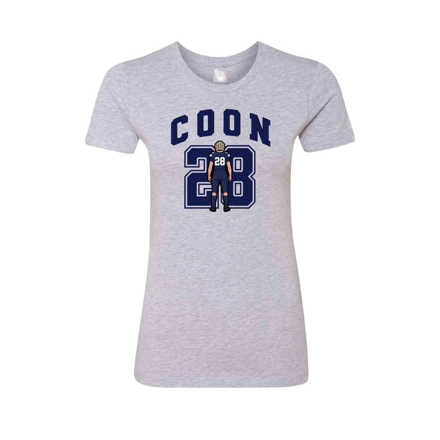 Fitted Women's Tee — Number in Grey